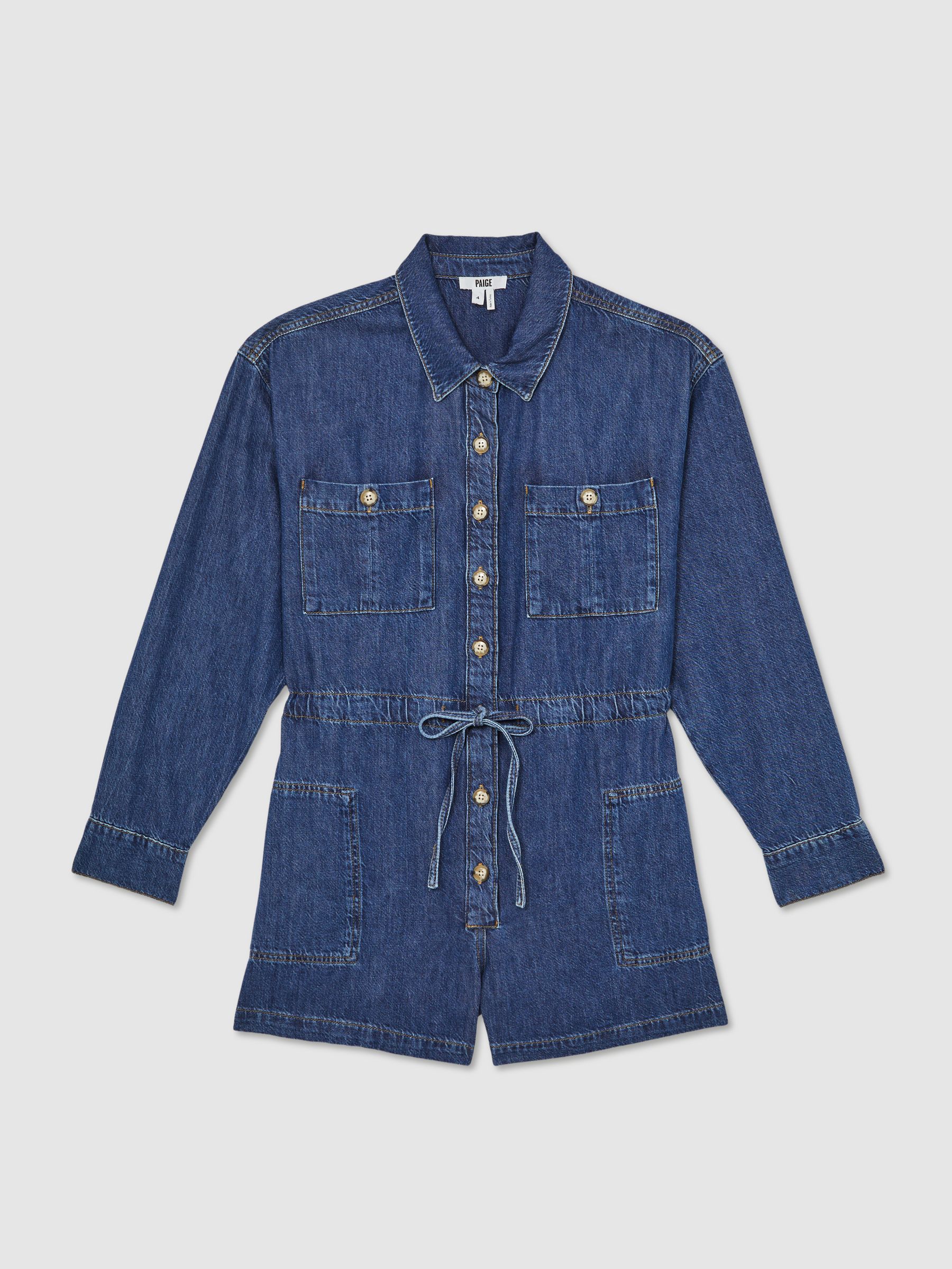 Paige Madigan Romper Jumpsuit in Mid Blue