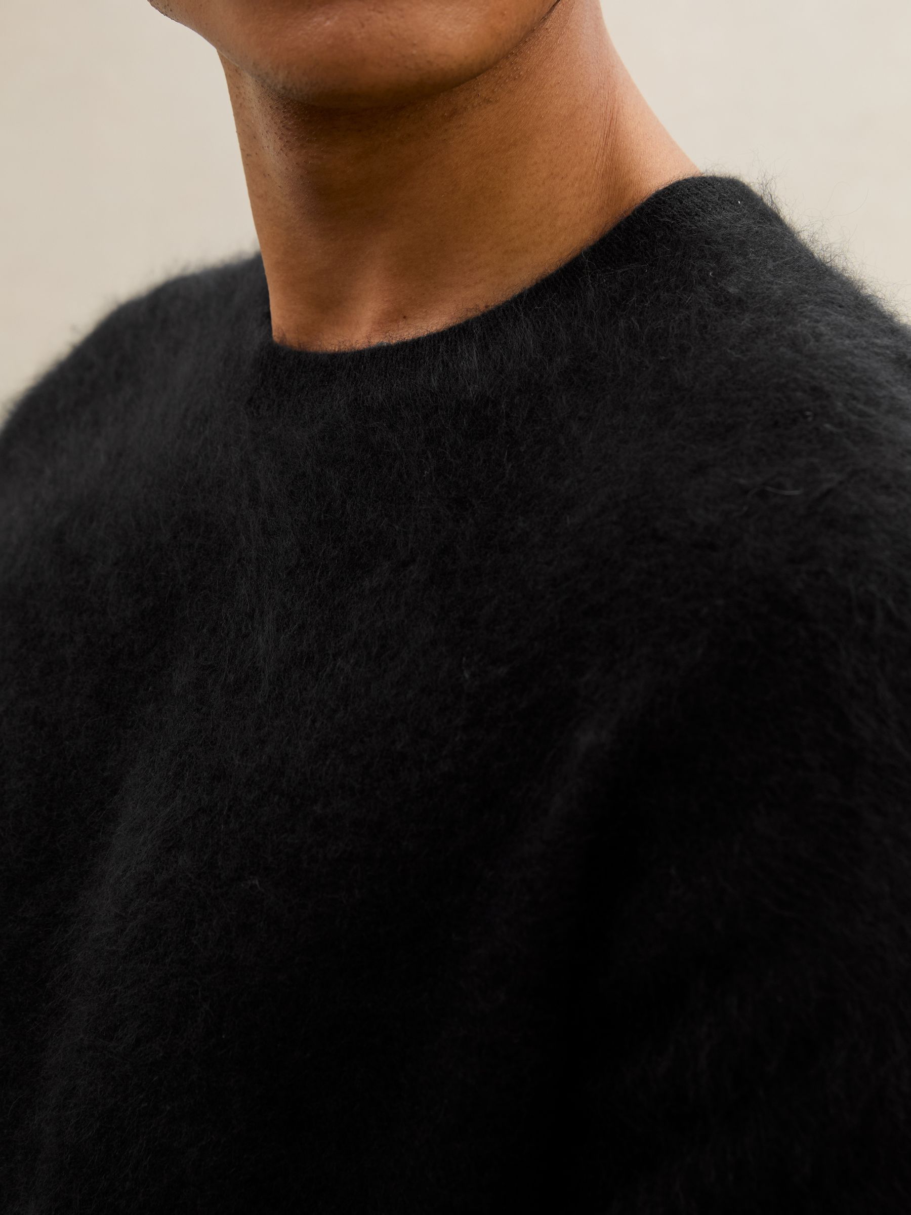 Atelier Brushed-Cashmere Crew Jumper in Black