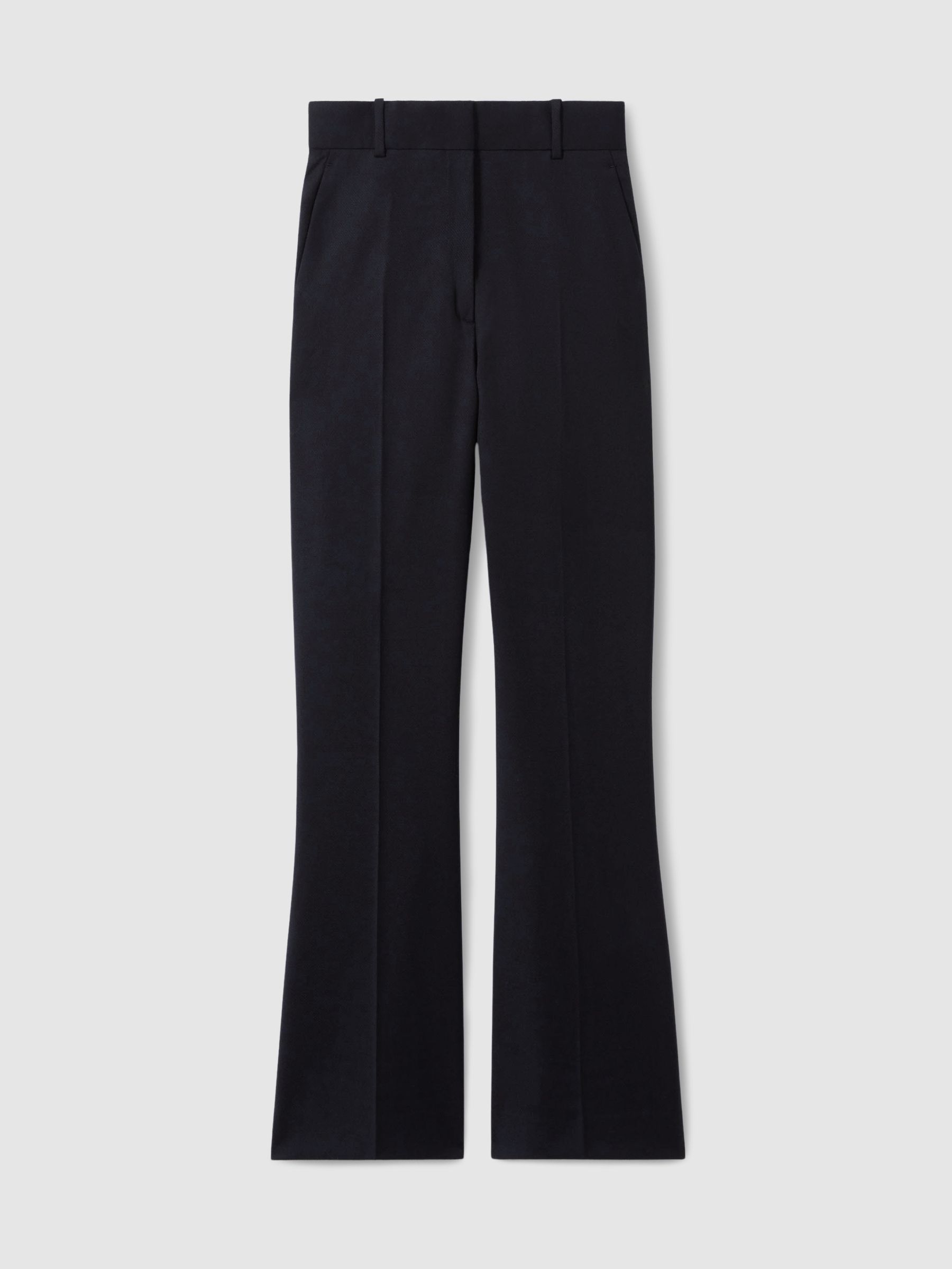 Wool-Blend Wide-Leg Suit Trousers in Navy