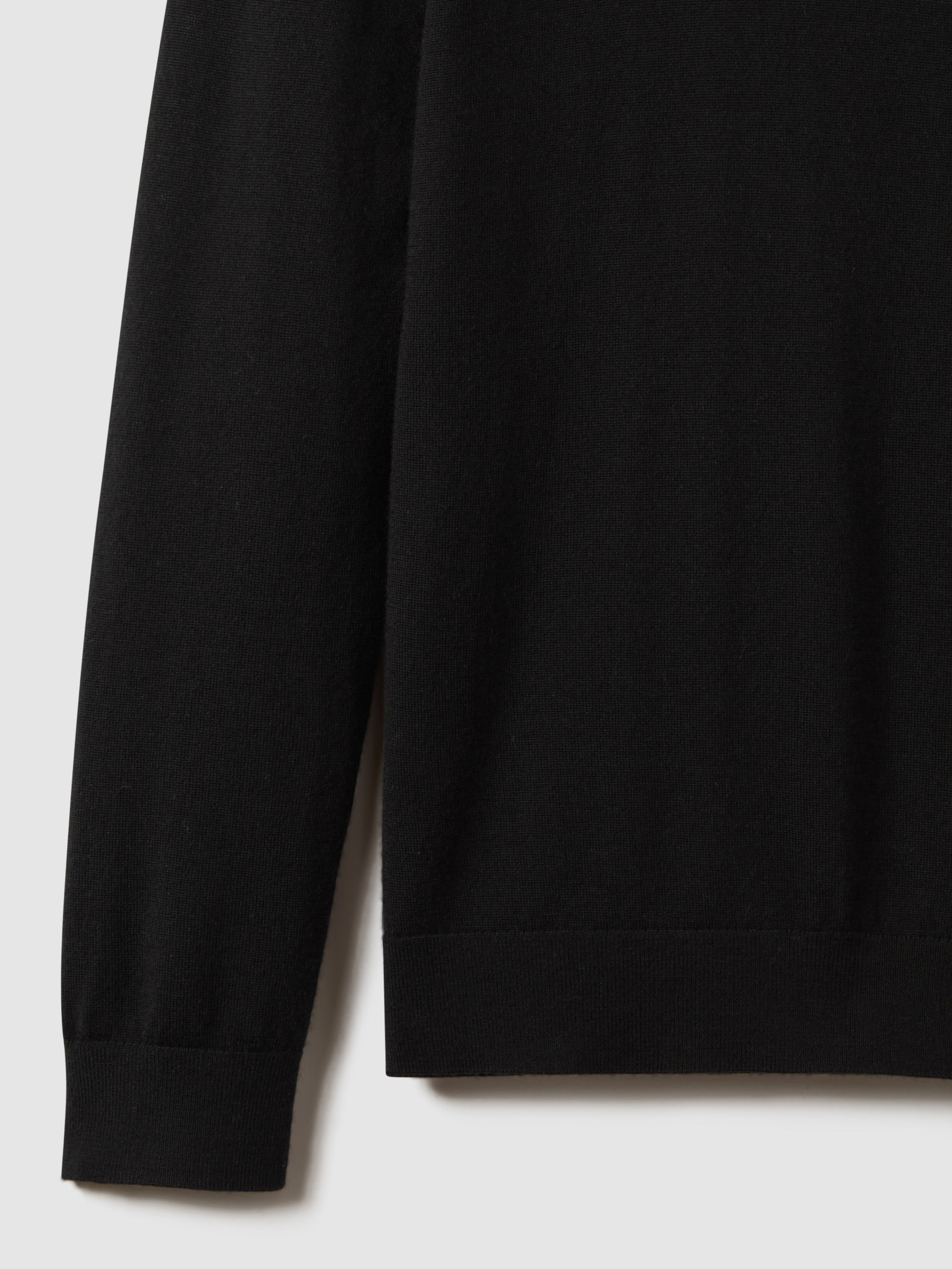 Merino Wool Crew Neck Jumper in Black