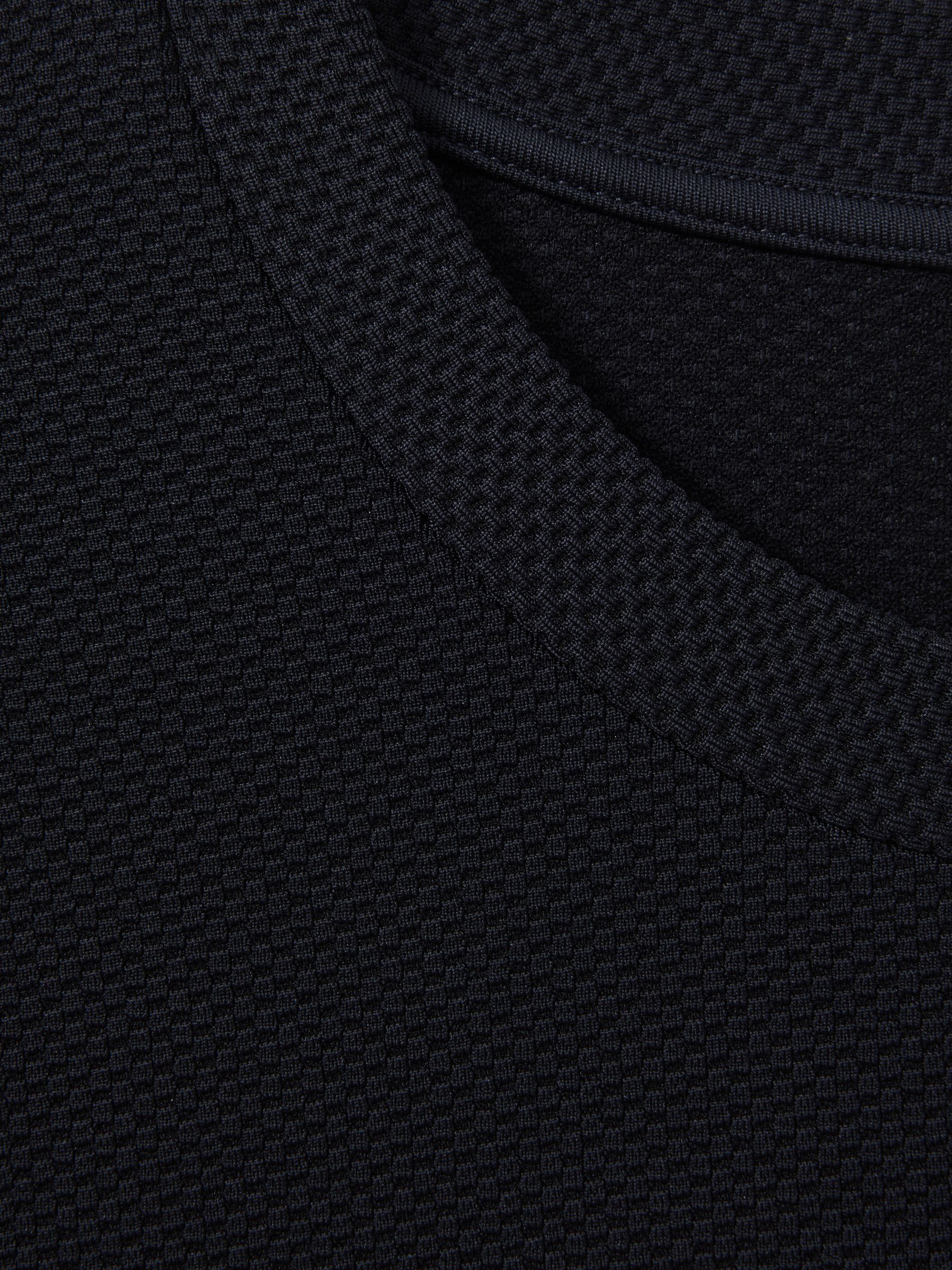 Textured Crew-Neck T-Shirt in Navy