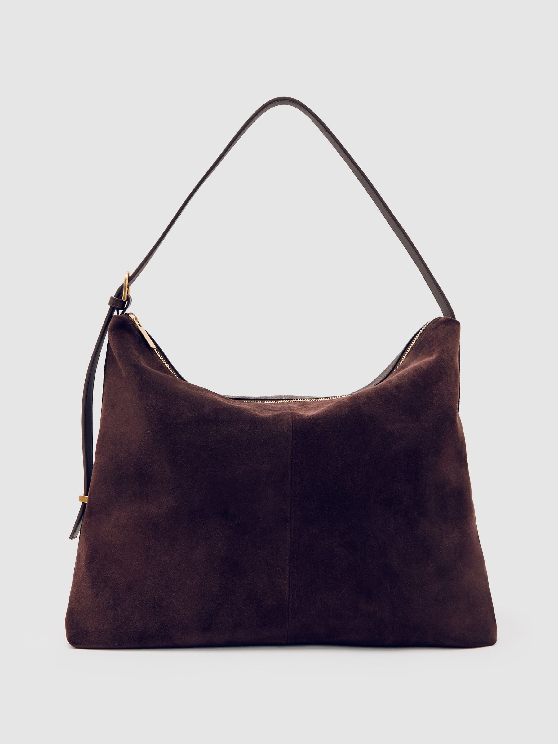 Grained Leather Tote Bag in Burgundy