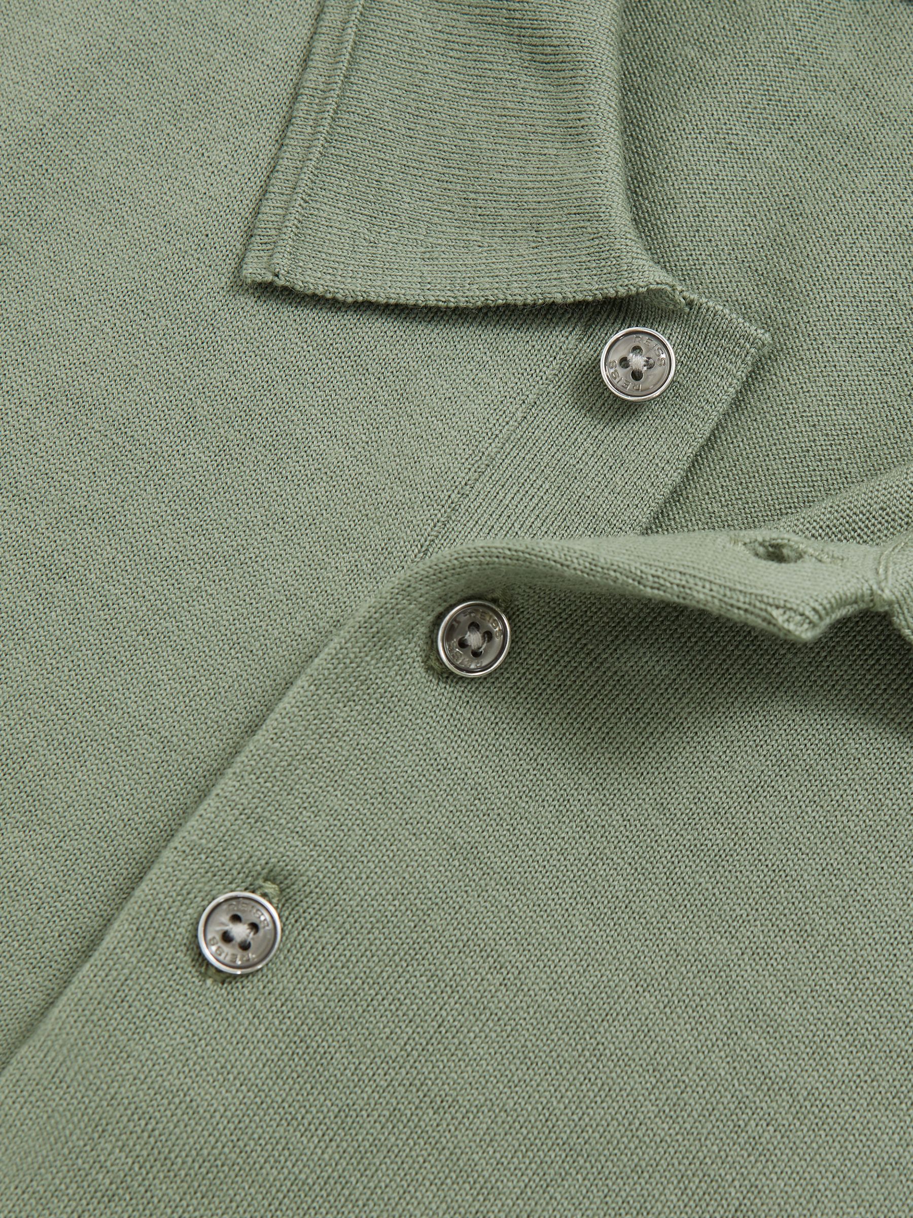 Merino Wool Long-Sleeve Polo Shirt in Harper Green