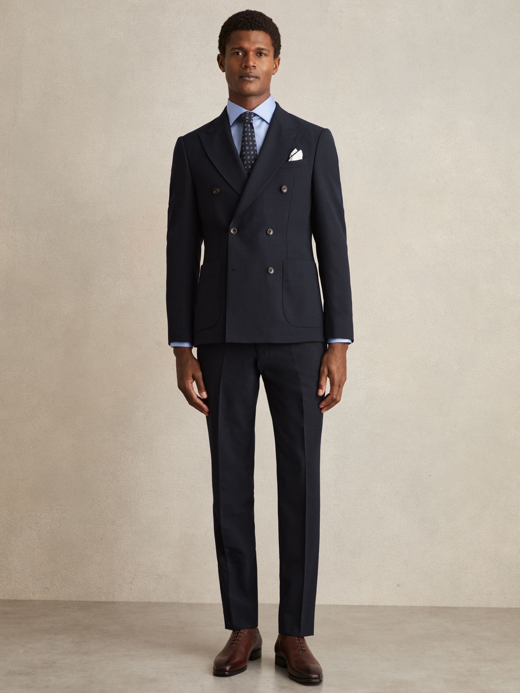 Slim Fit Cotton-Satin Regular-Fit Stripe Shirt in Mid Blue