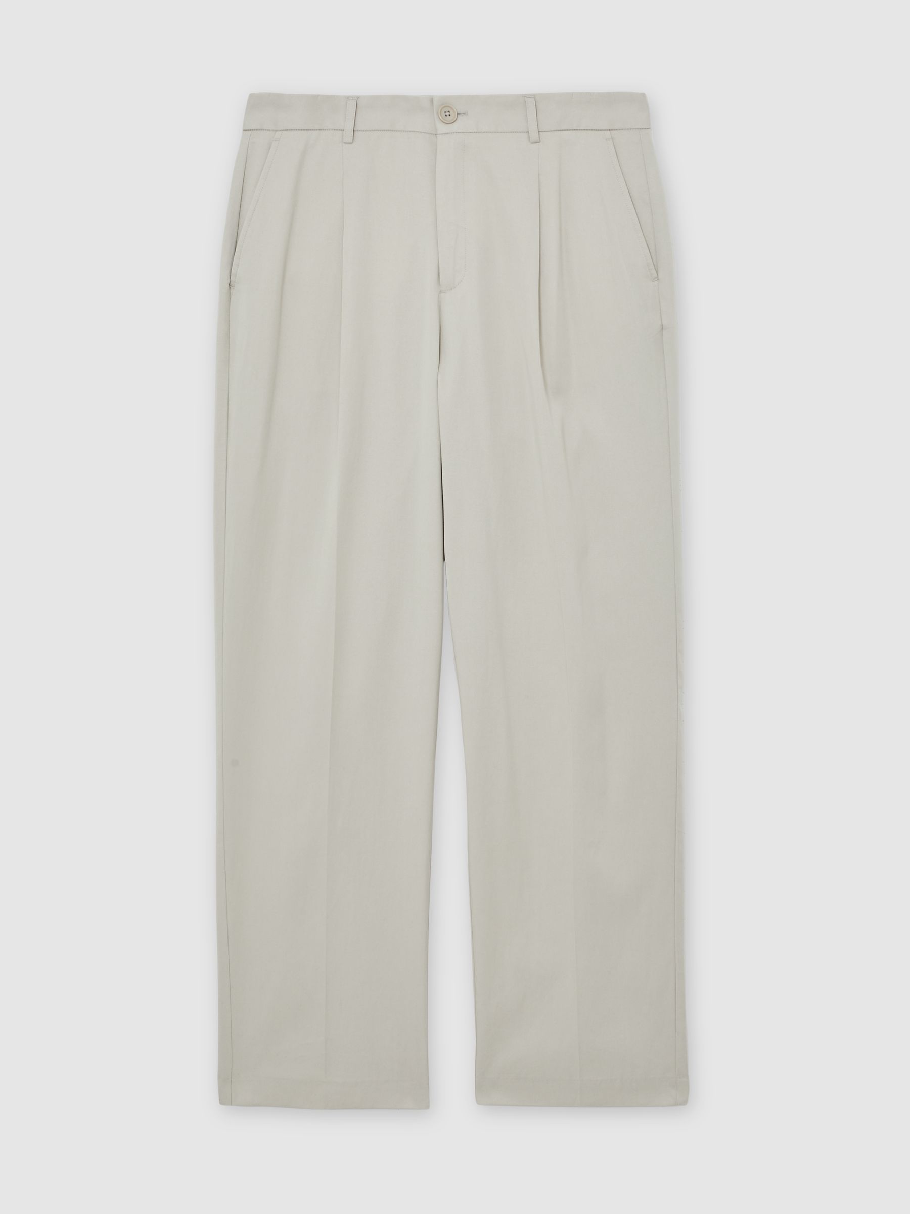 Les Deux Pleat-Front Twill Suit Trousers in Light Sand
