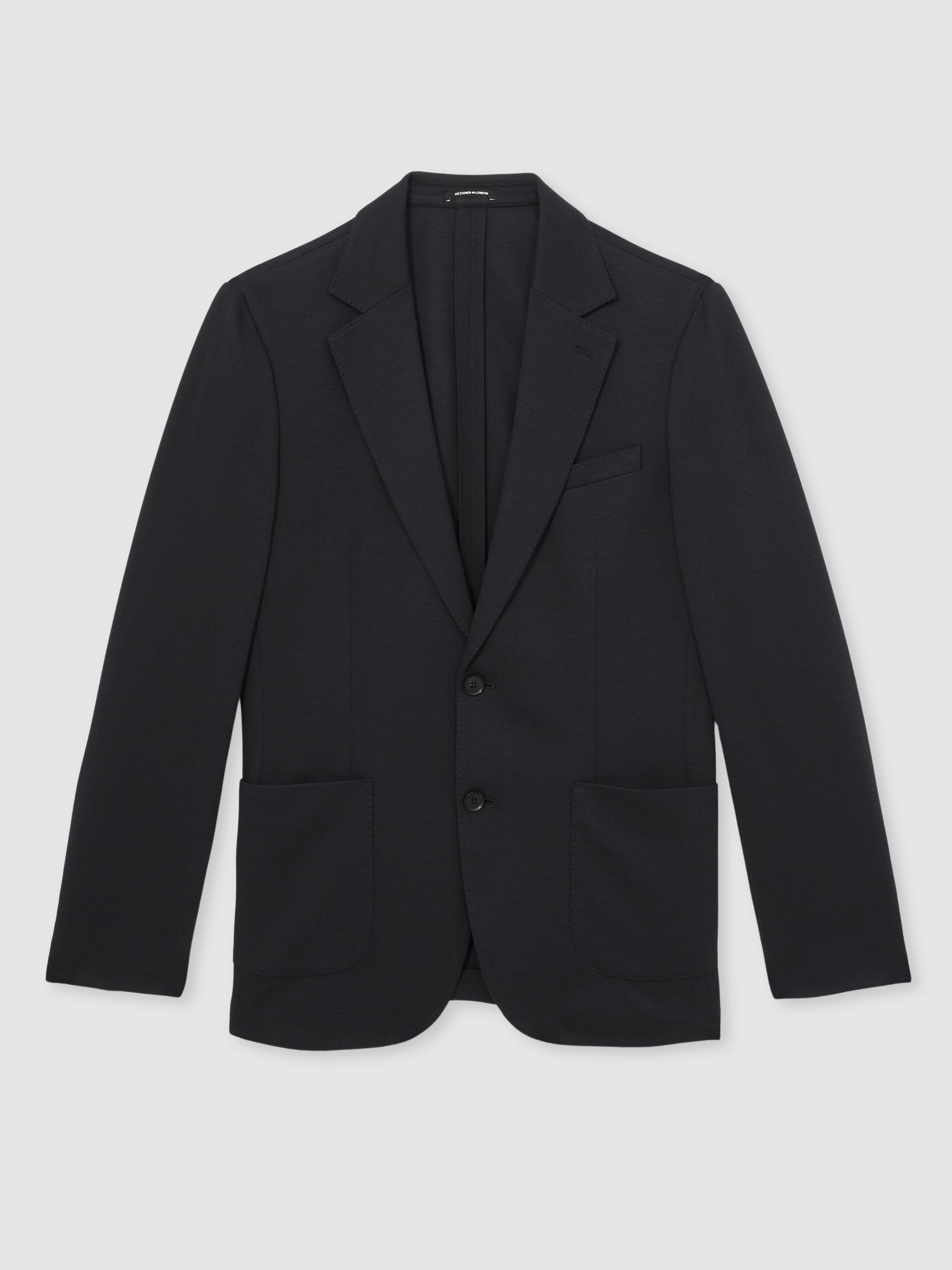 Slim-Fit Single-Breasted Jersey Suit Blazer in Navy