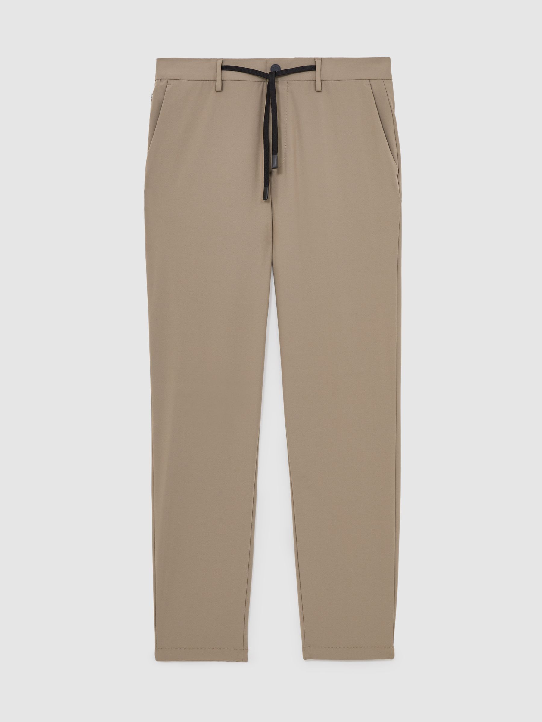 Technical Stretch Relaxed Trousers in Taupe Brown