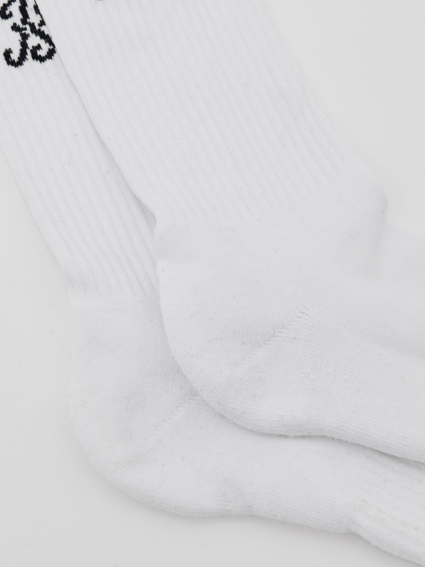 Monogram Cotton-Blend Ribbed Socks in White