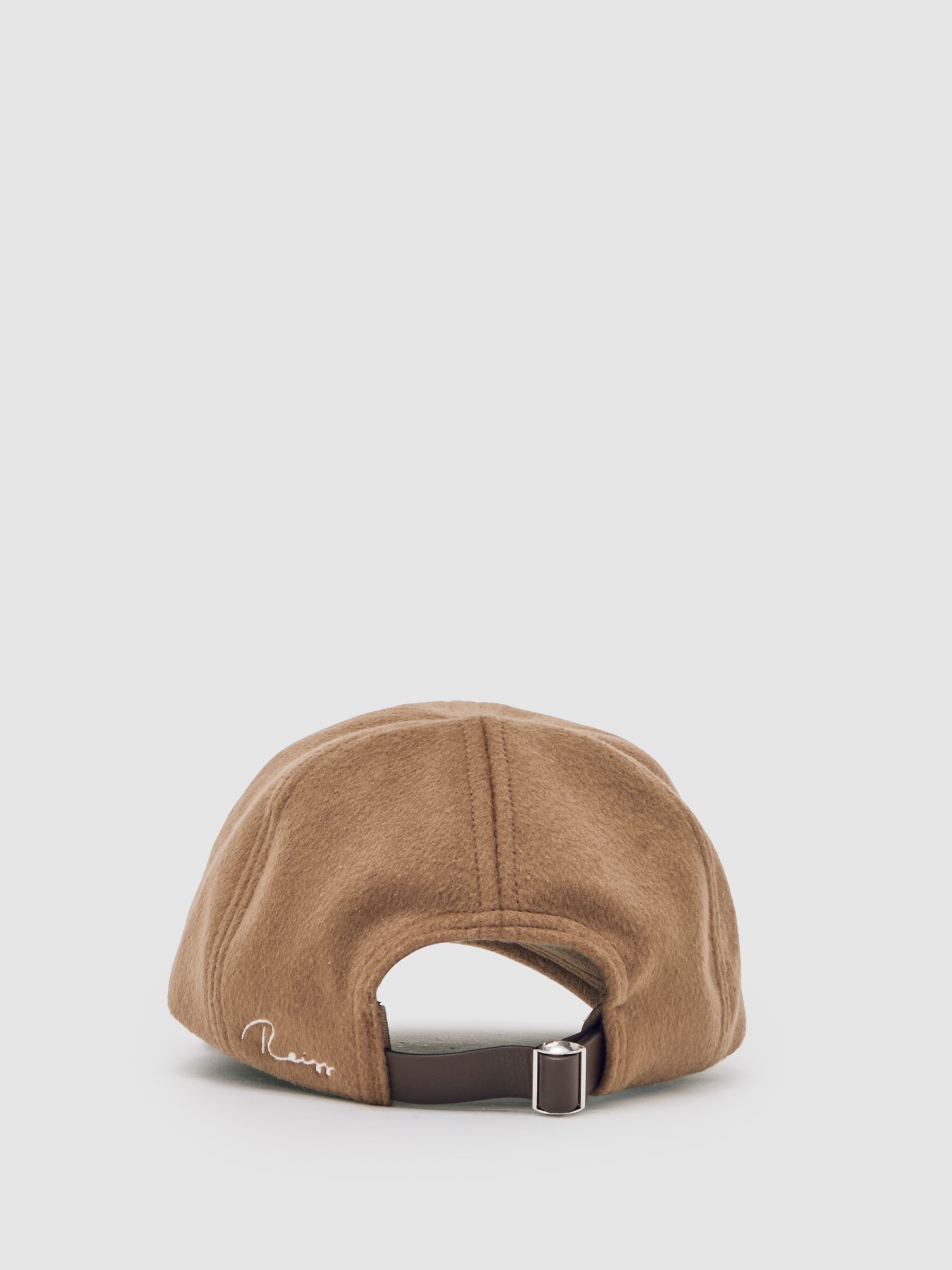 Wool-Blend Baseball Cap in Light Brown