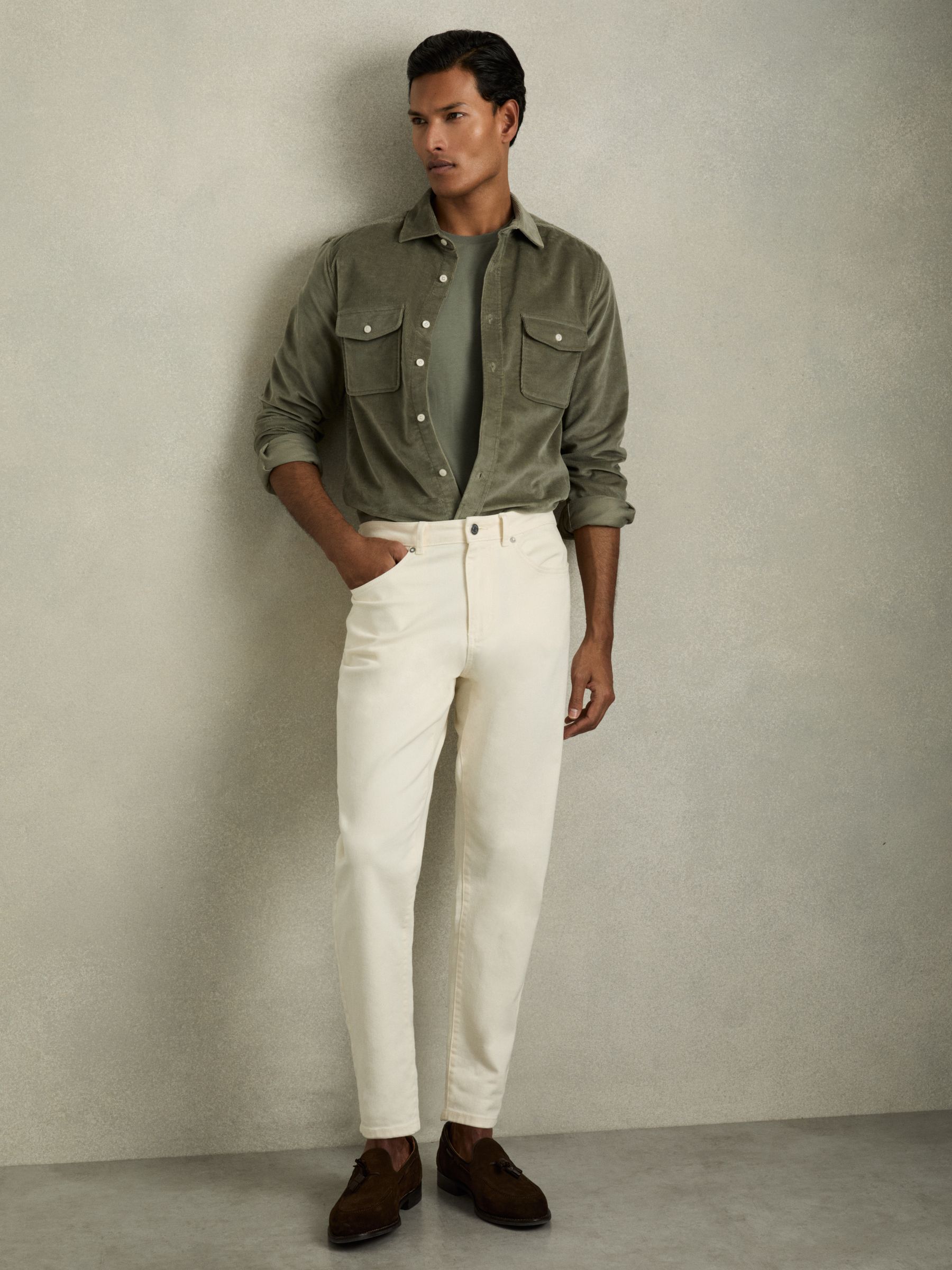 Cotton Crew Neck T-Shirt in Dark Sage