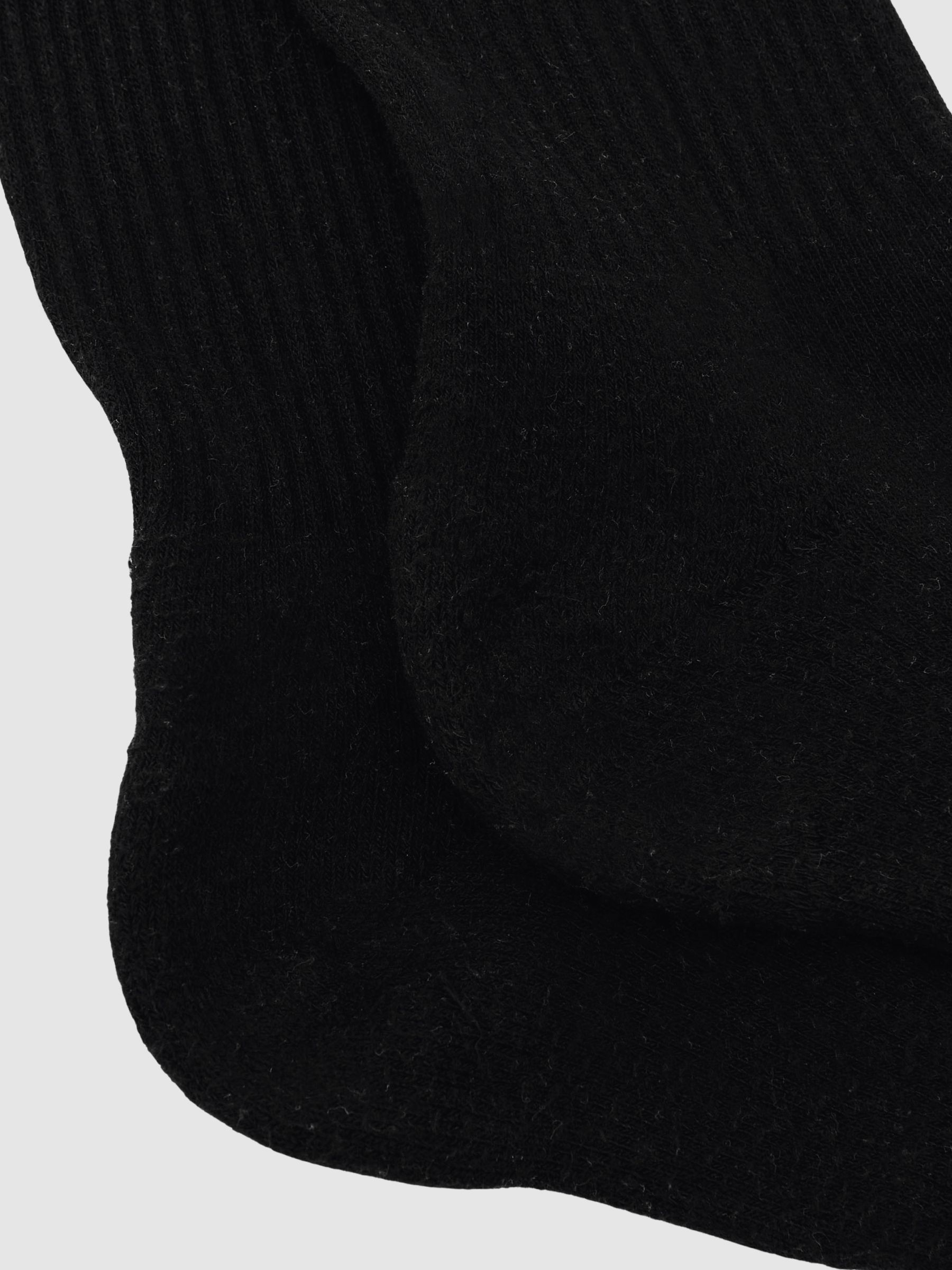 Monogram Cotton-Blend Ribbed Socks in Black