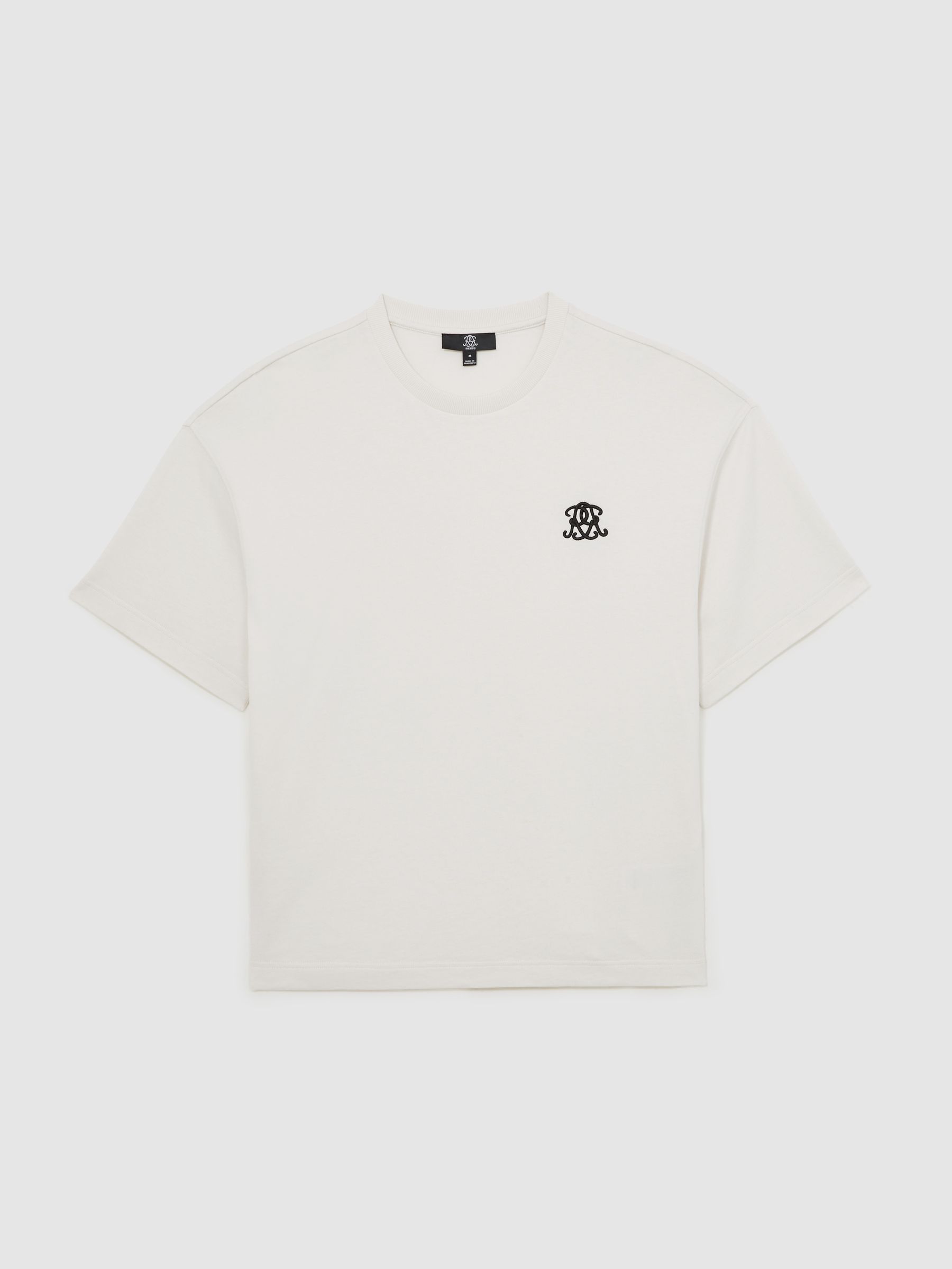 Monogram Cotton Oversized T-Shirt in Off White