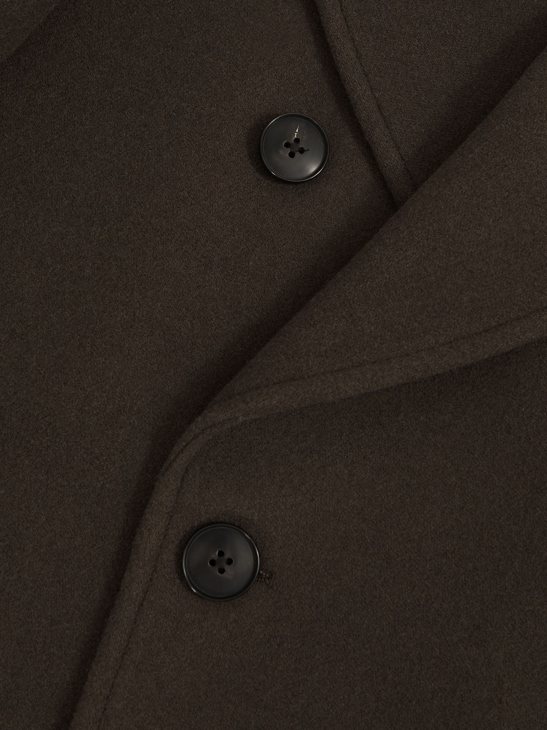 Wool-Blend Double-Breasted Pea Coat in Dark Green