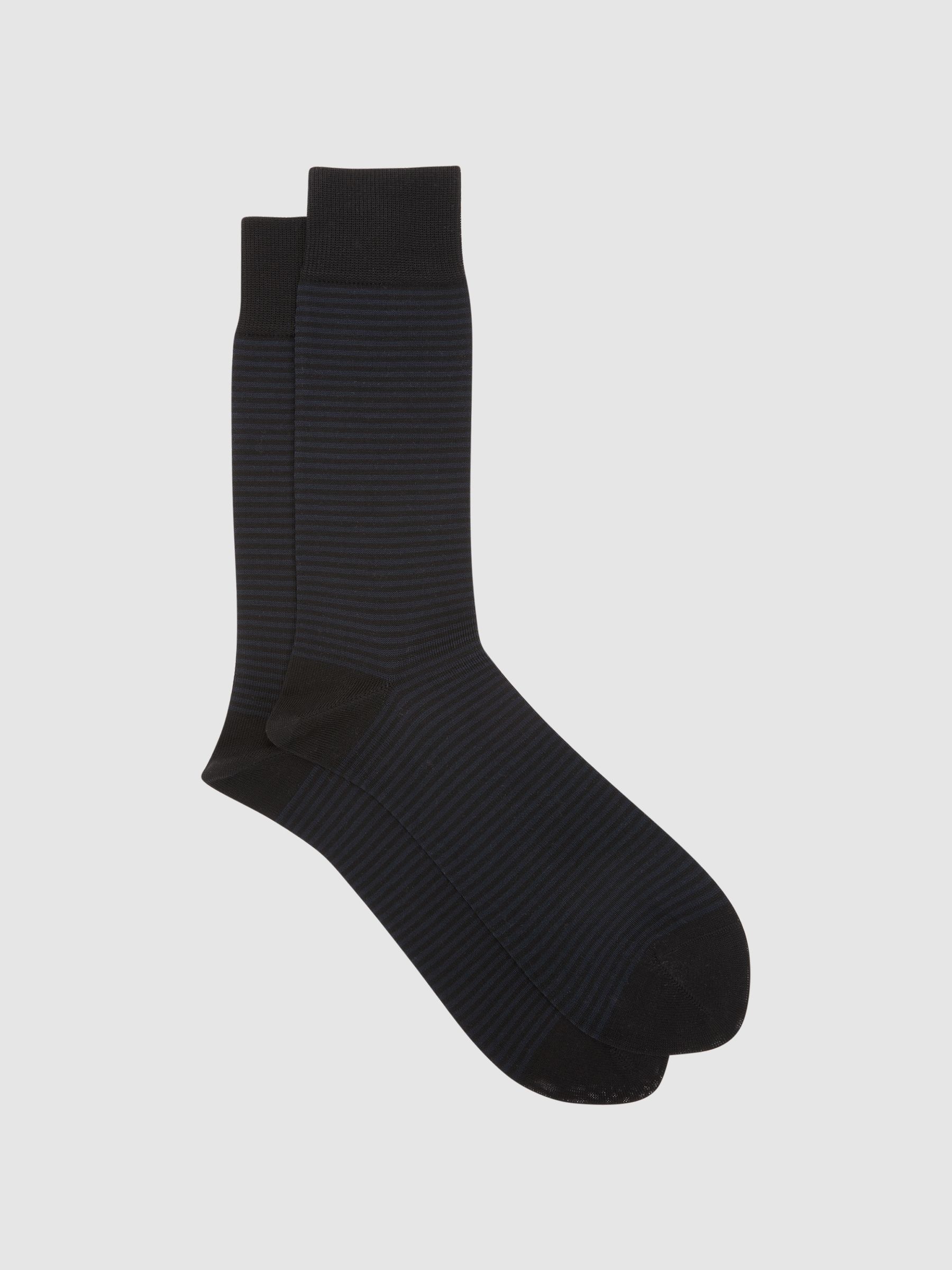 Striped Socks in Black/Navy
