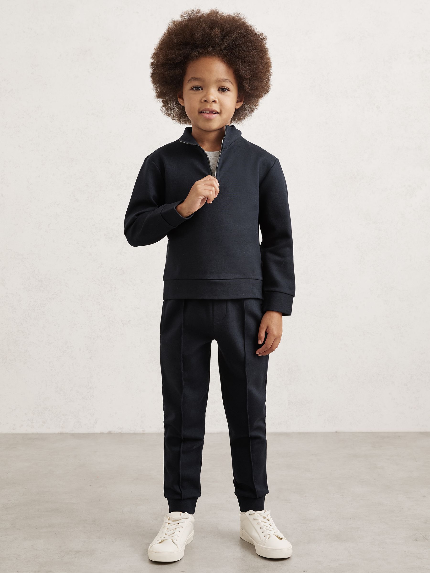 3-9 yrs Interlock Set Sweatshirt and Trousers in Navy Blue