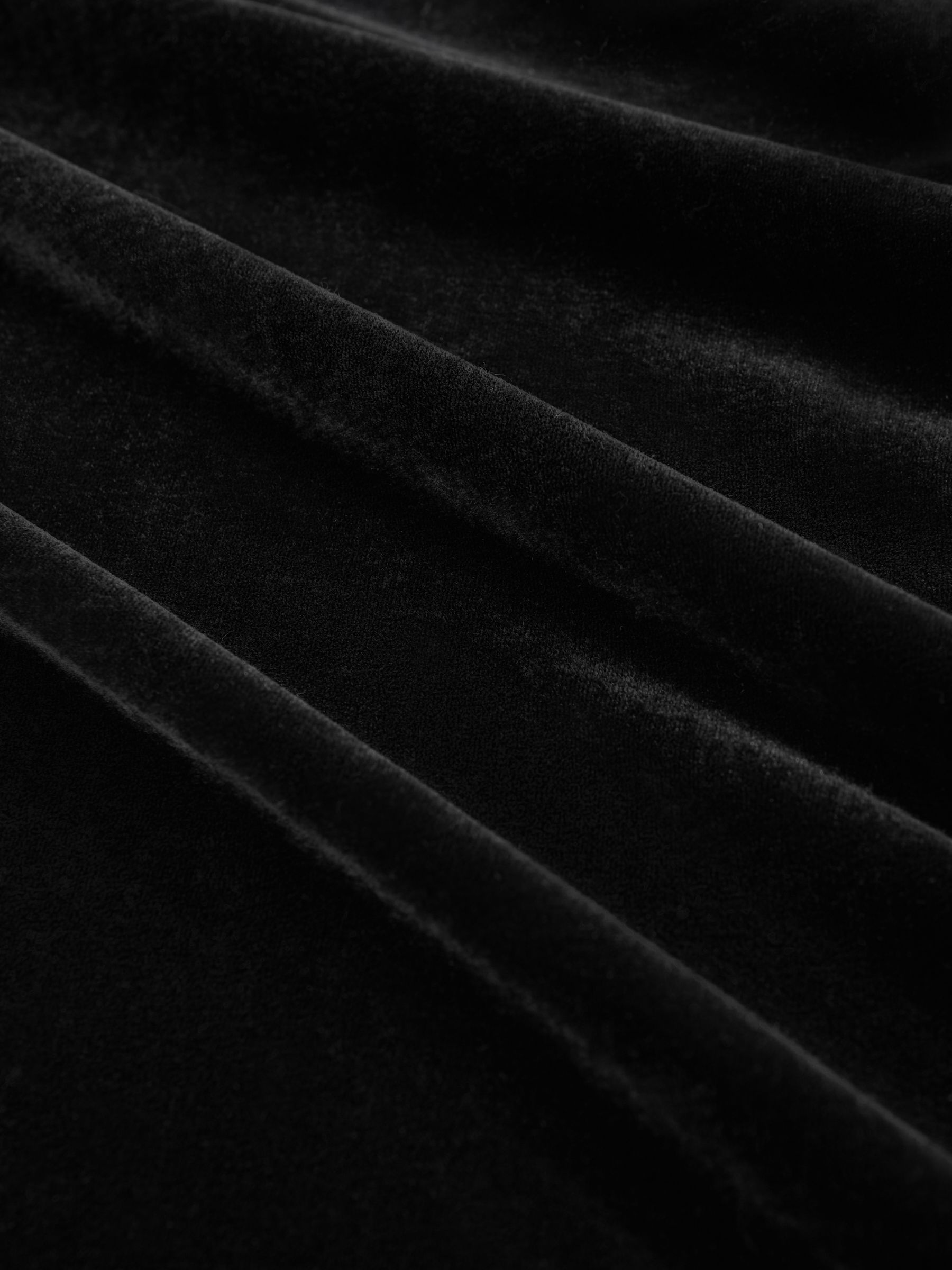 Petite Velvet One-Shoulder Midi Dress in Black