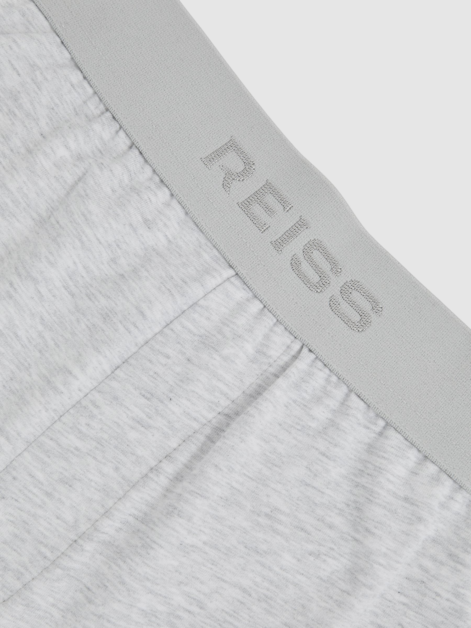 Cotton Jersey Logo-Waistband Shorts with Stretch in Soft Grey