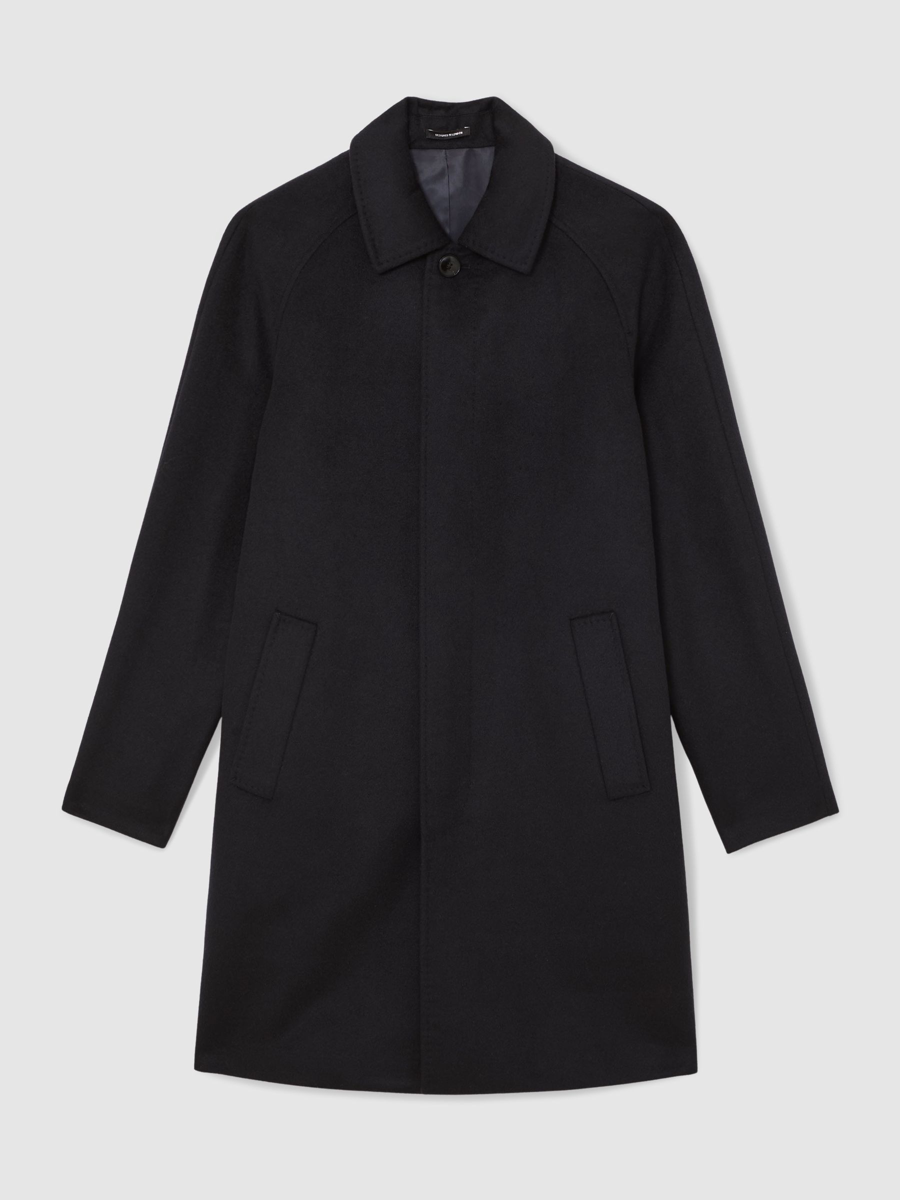 Atelier 100% Cashmere Raglan Overcoat in Navy