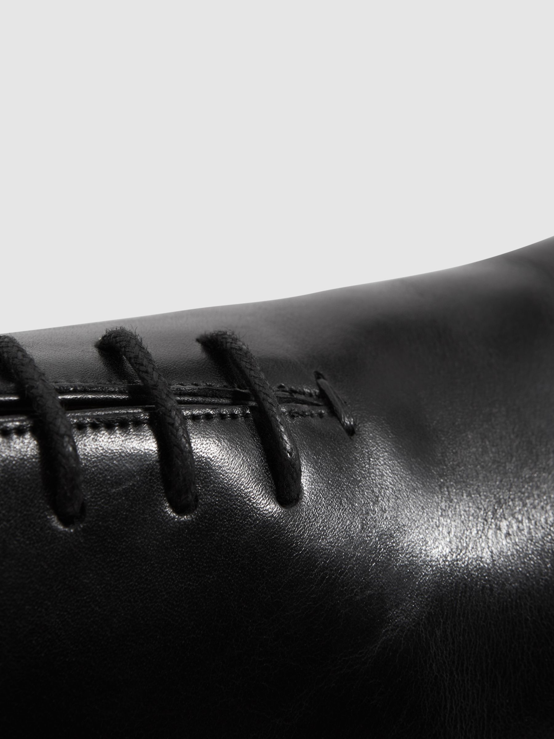 Leather Lace-Up Shoes in Black