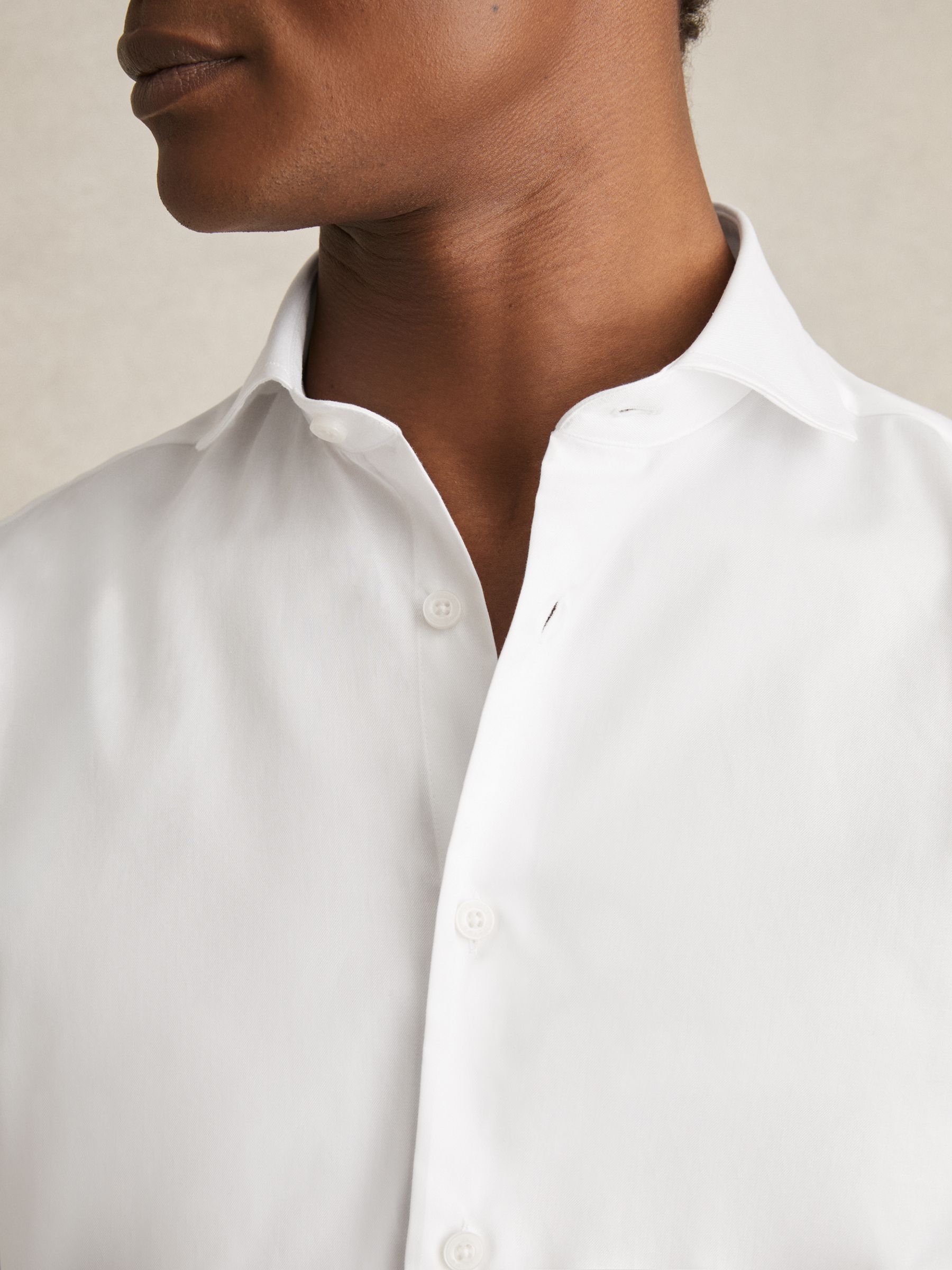Double-Cuff Two-Fold Cotton Shirt in White