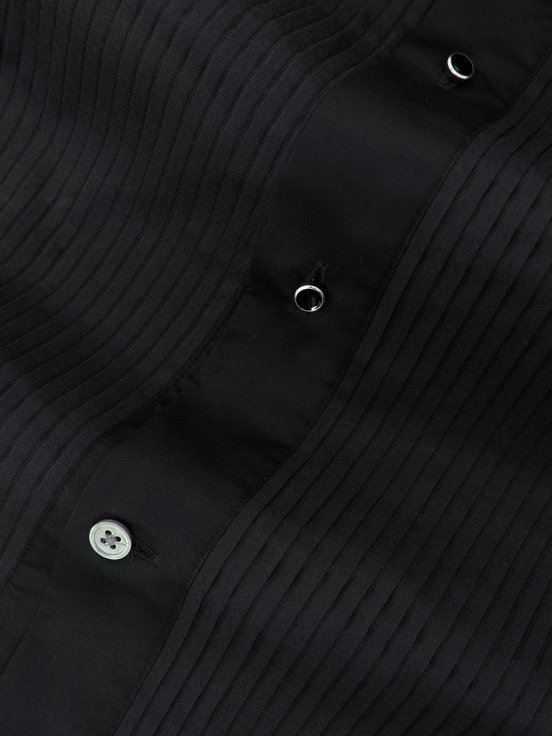 Slim Fit Cotton Double-Cuff Dinner Shirt in Black