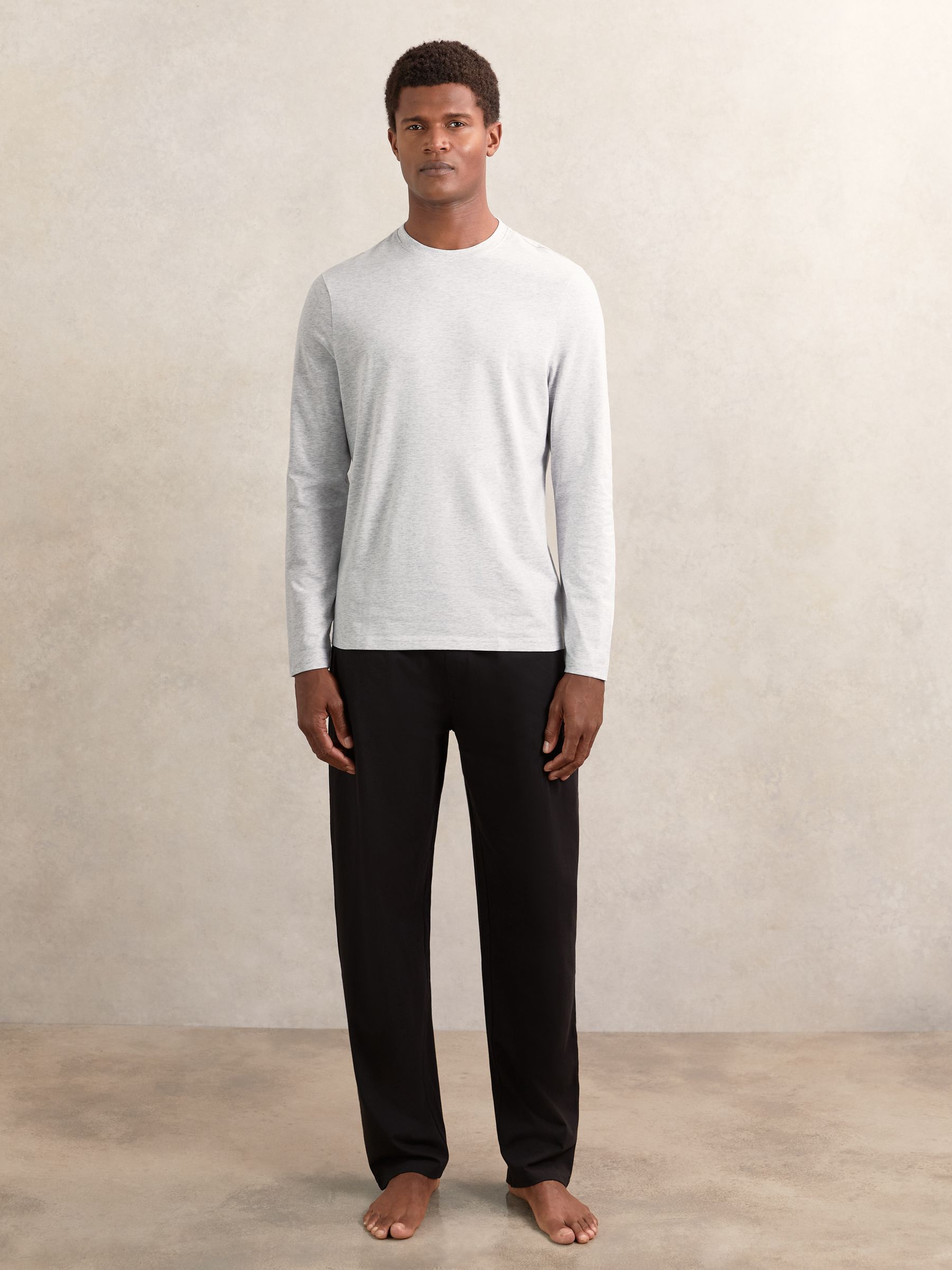 Stretch-Cotton Loungewear T-Shirt in Soft Grey