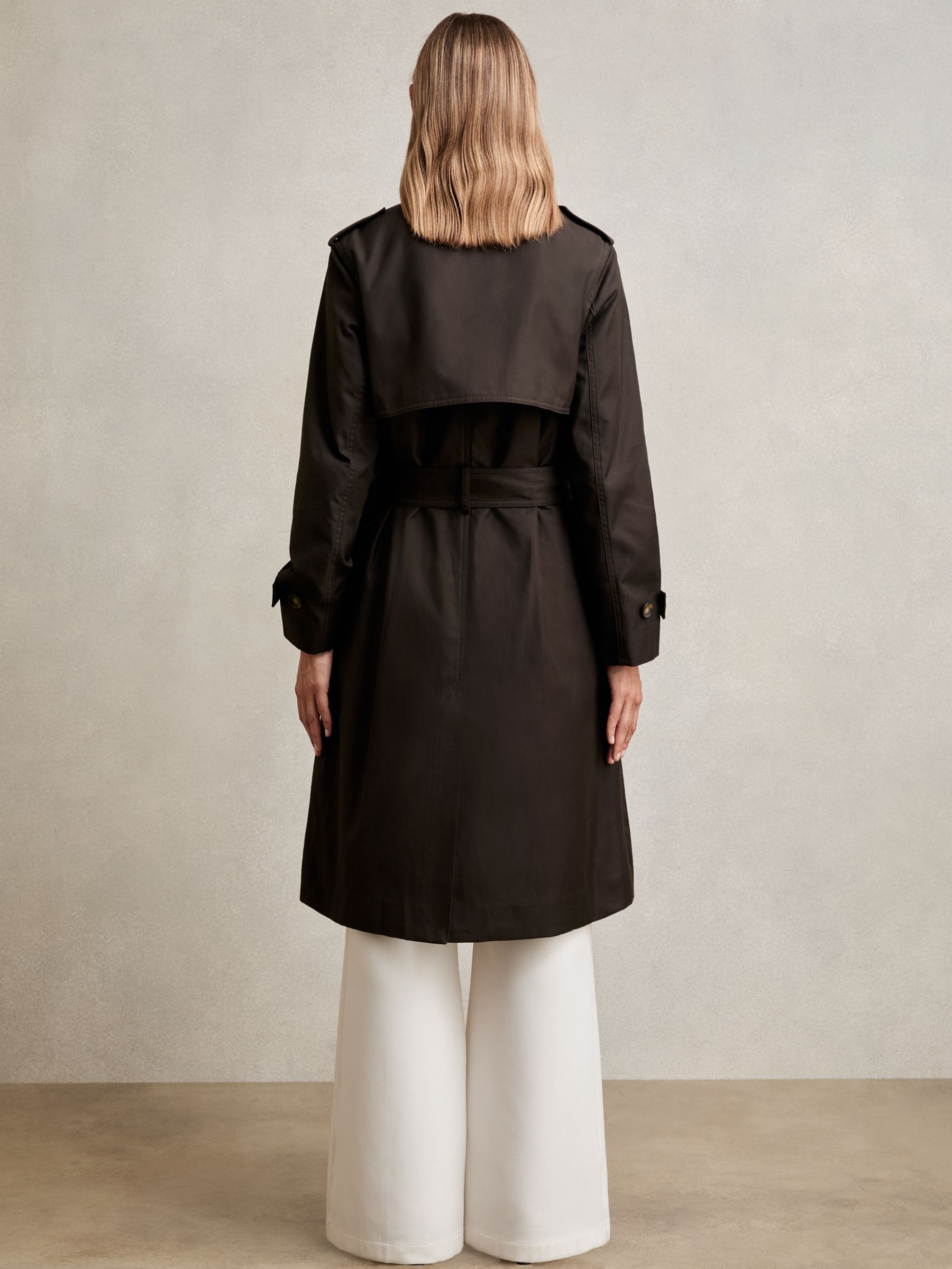 Hooded Insert Trench Coat in Chocolate Brown