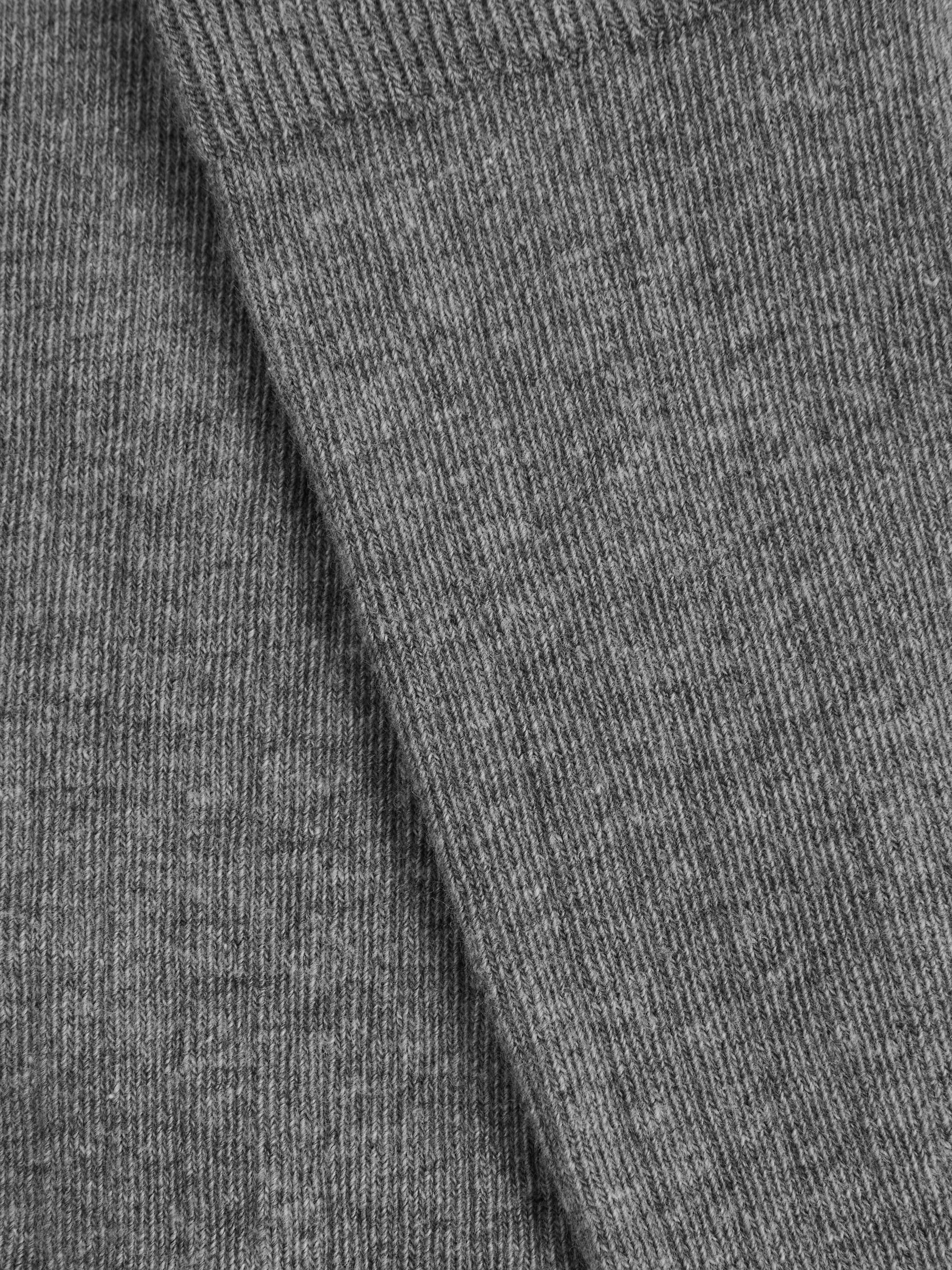 Cotton Blend Ribbed Loafer Socks in Charcoal