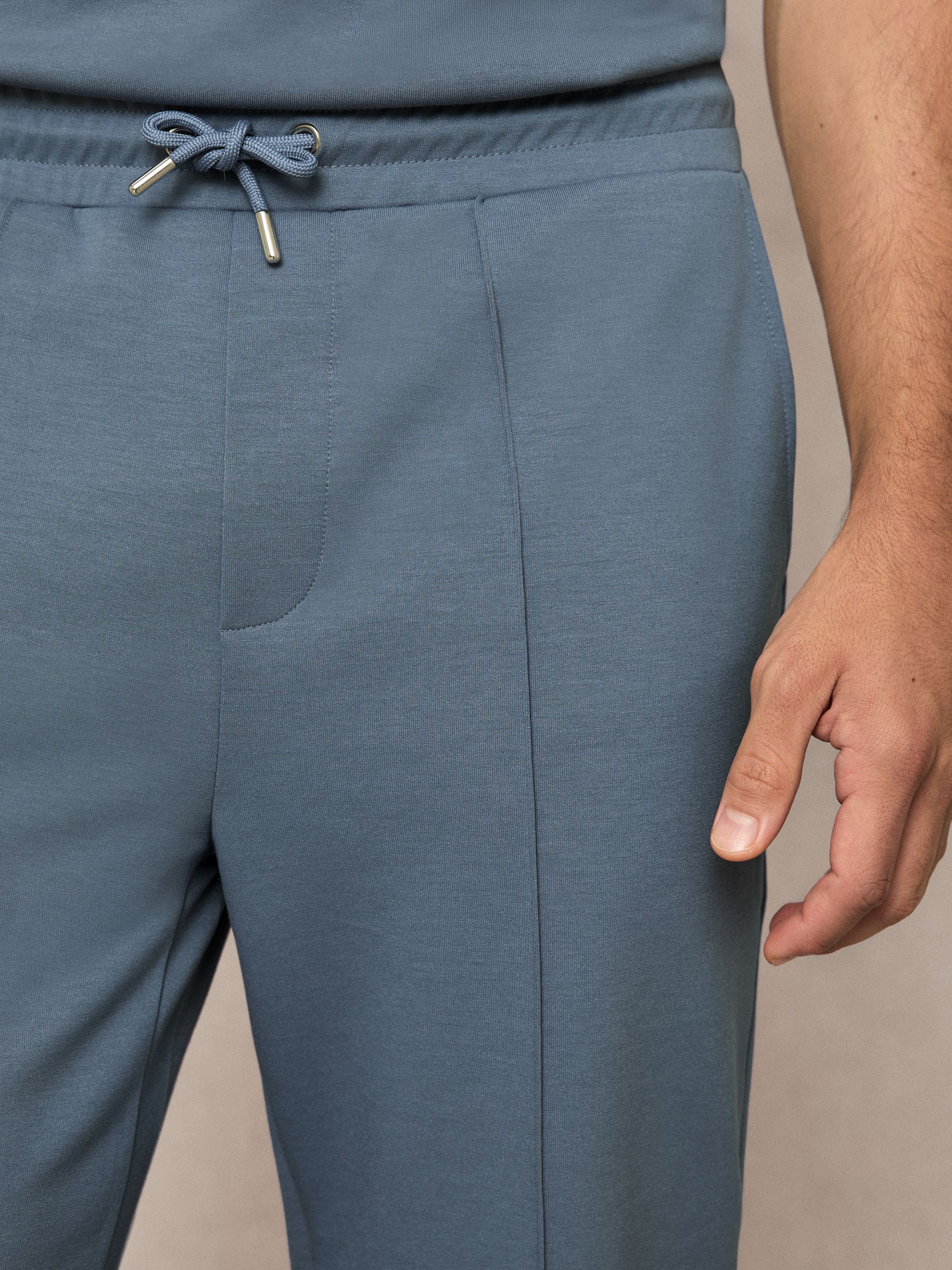 Stretch-Jersey Tailored Joggers in Airforce Blue
