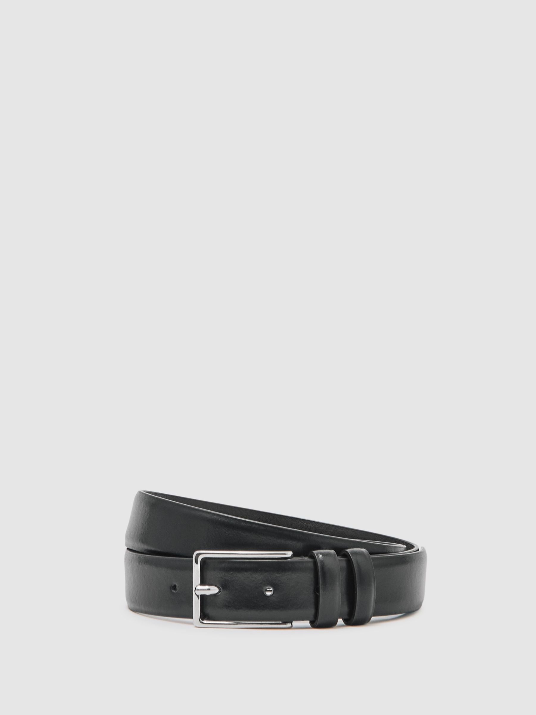 Smooth Leather Belt in Black
