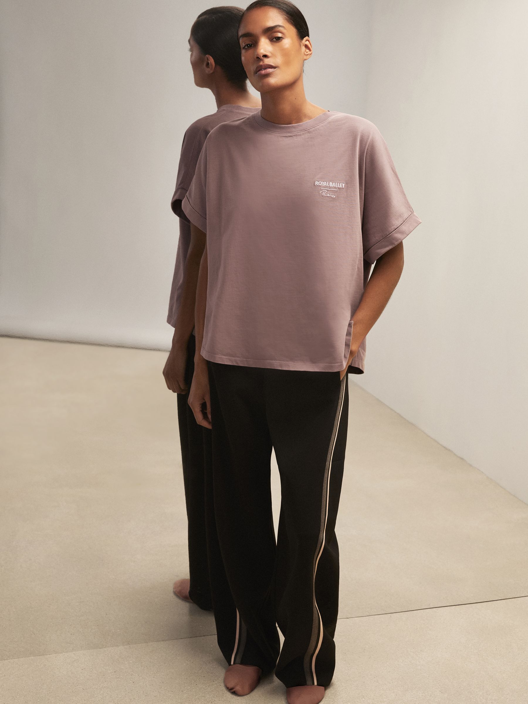 Reiss | Royal Ballet Logo T-Shirt in Rose Pink