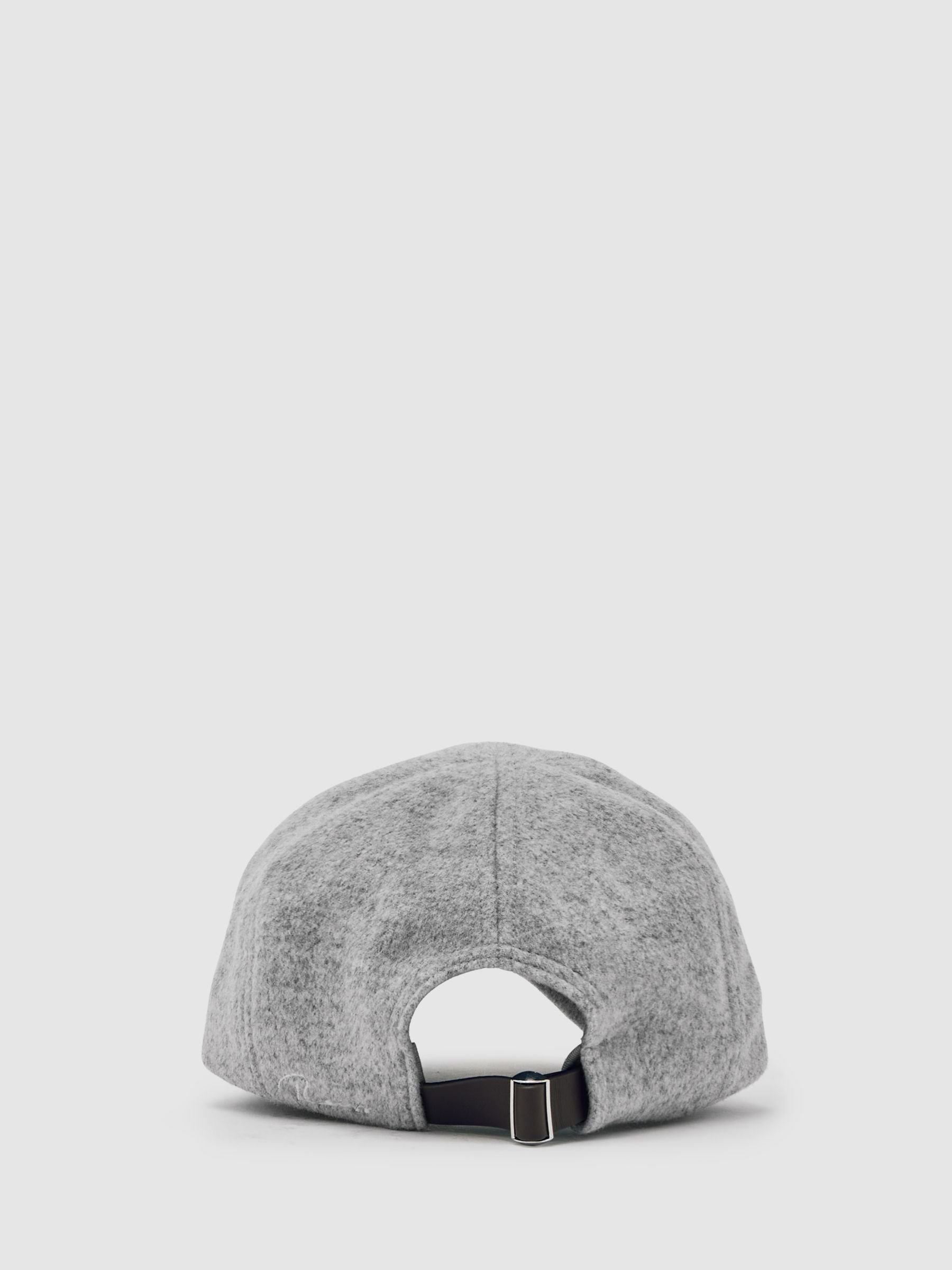 Wool-Blend Baseball Cap in Soft Grey