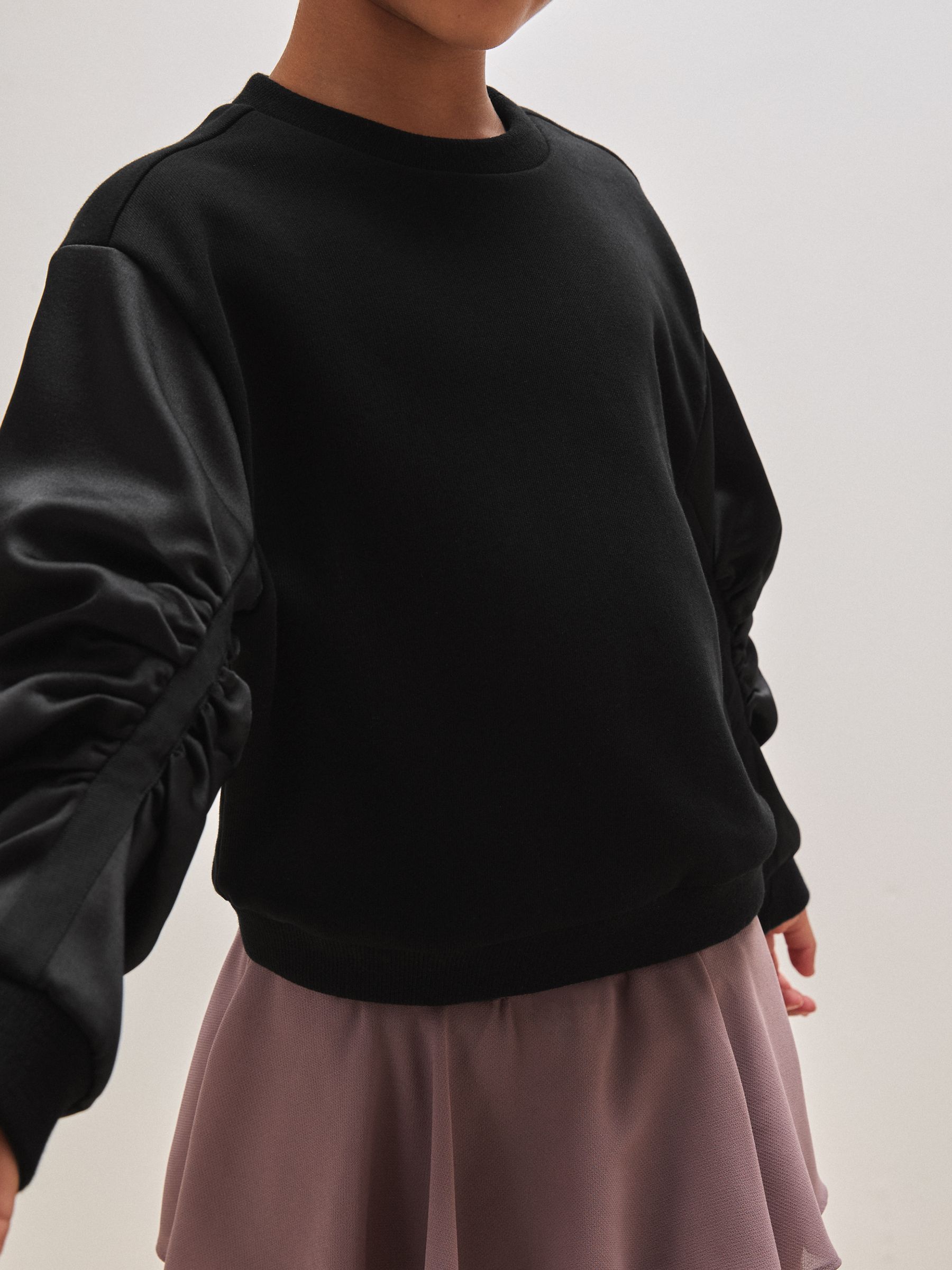 9-13 yrs Reiss | Royal Ballet Ruched Sweatshirt in Black