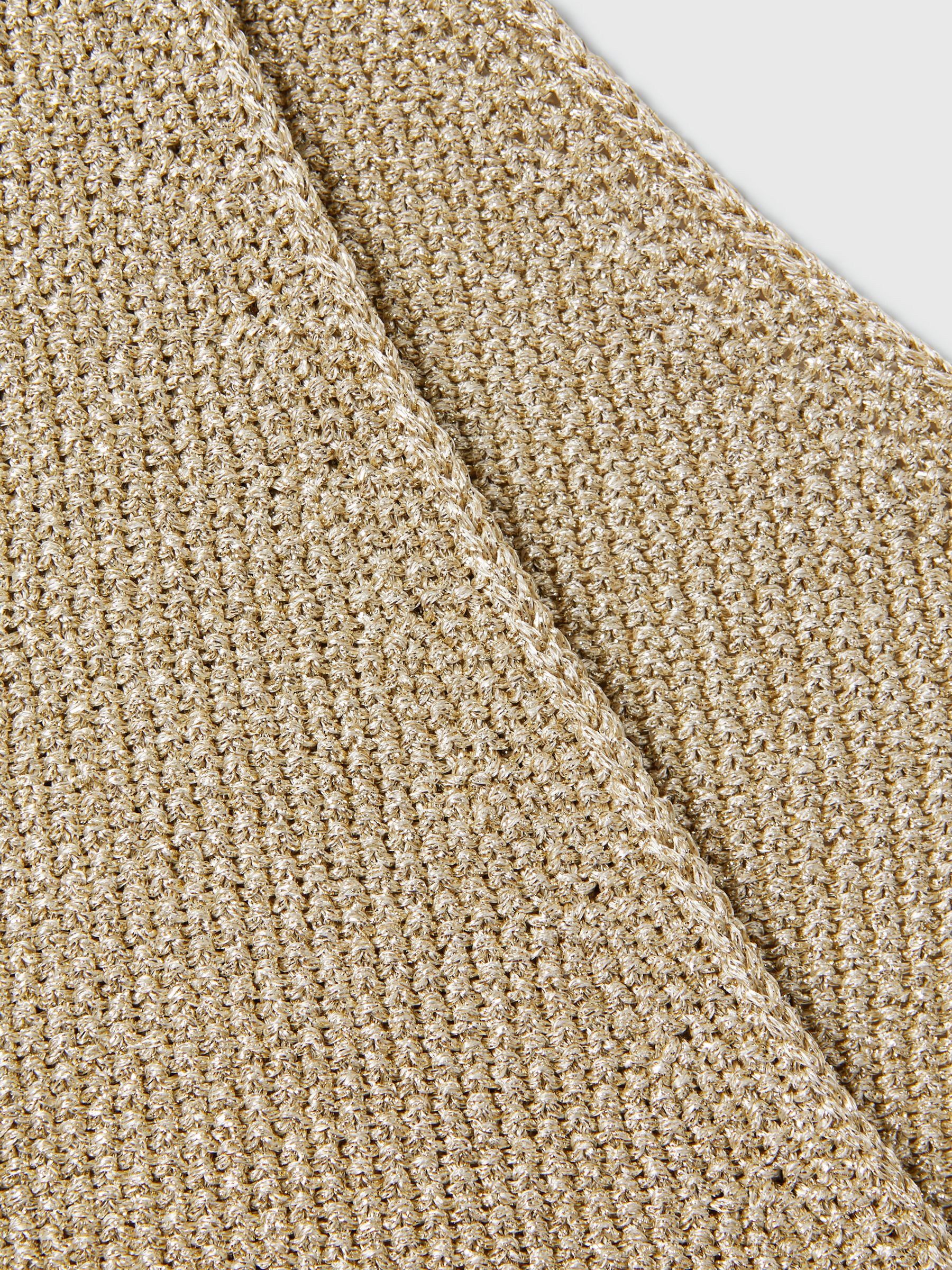 Metallic V-Neck Vest in Gold