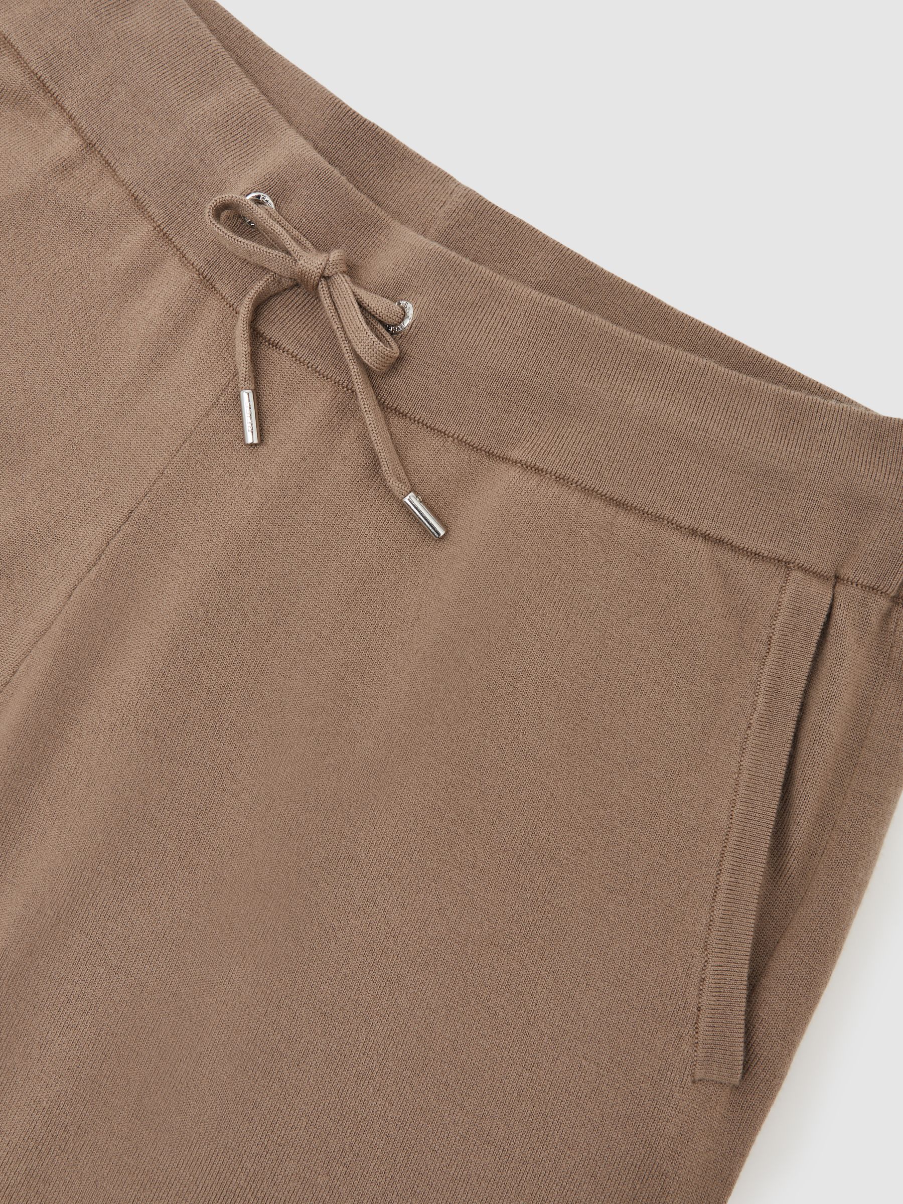 Merino Wool-Blend Cuffed Joggers in Camel Brown