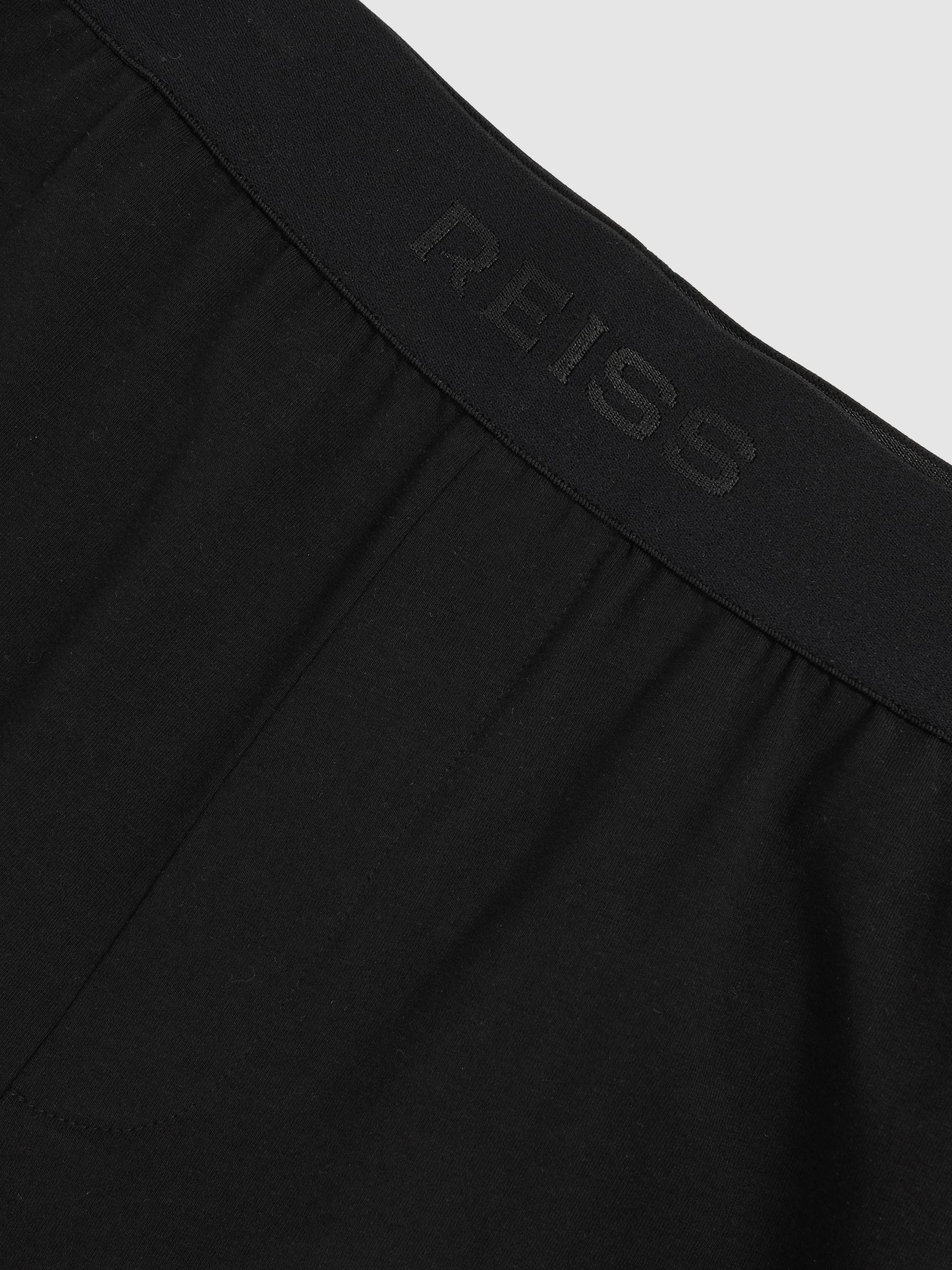 Cotton Jersey Logo-Waistband Shorts with Stretch in Black