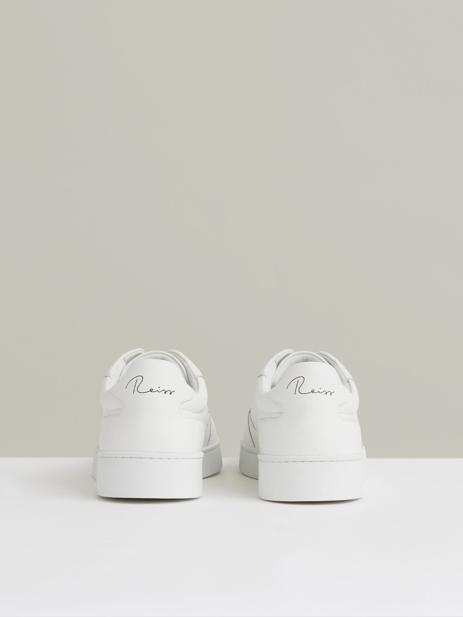 Leather Elasticated-Lace Trainers in White