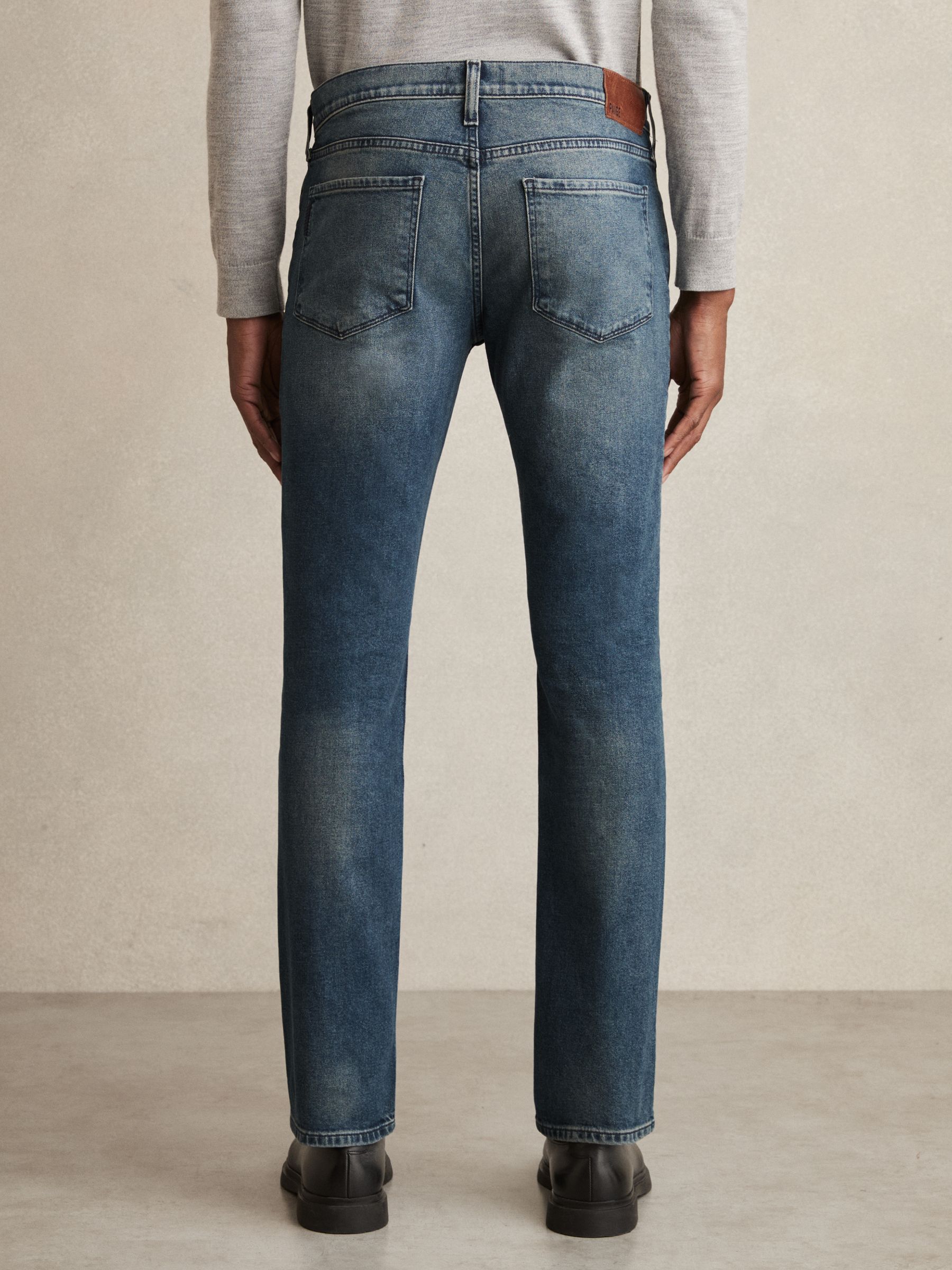 Paige Slim-Leg Jeans in Mid Blue Wash