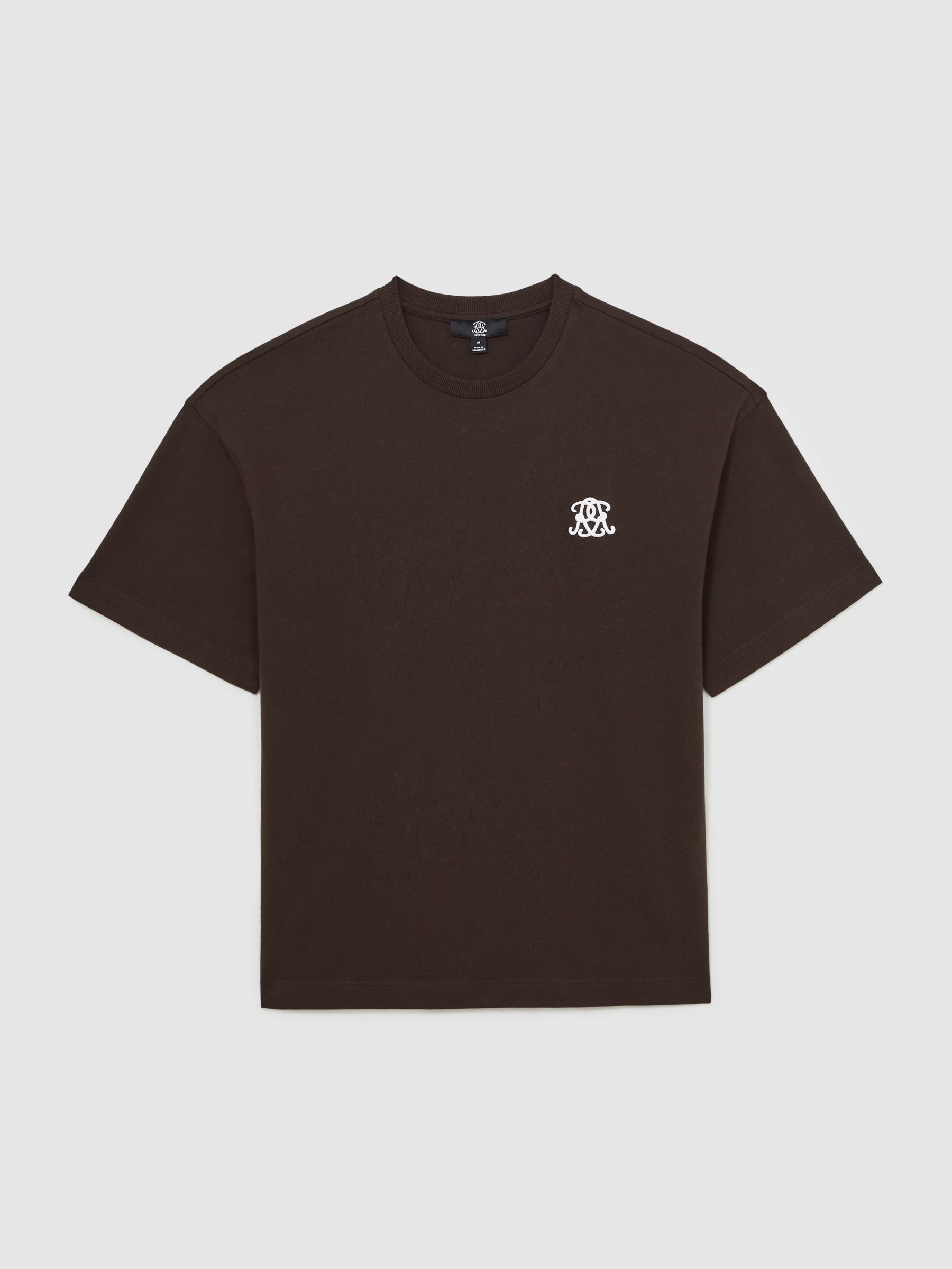 Monogram Cotton Oversized T-Shirt in Brown