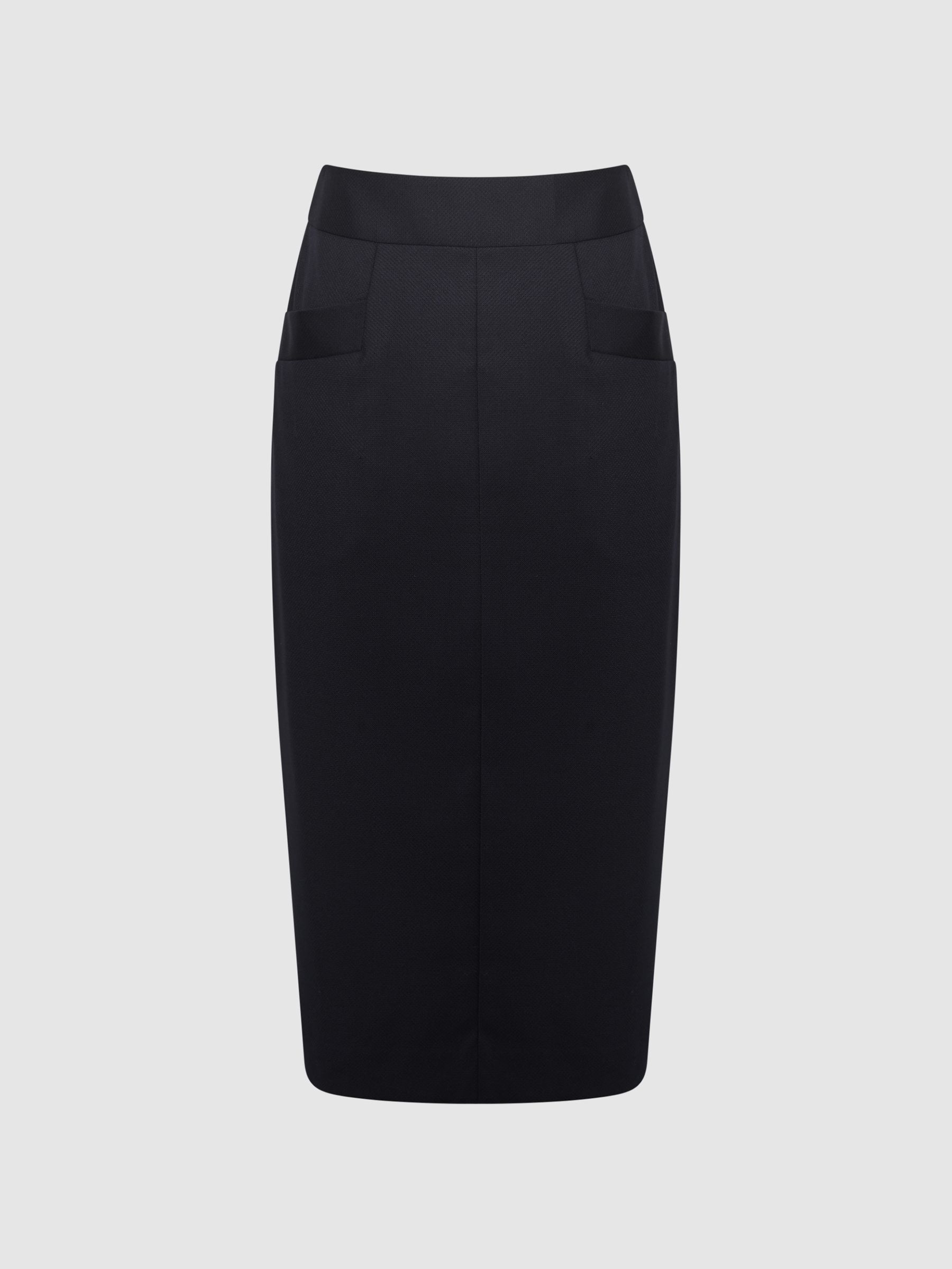 Petite Tailored Pencil Skirt in Navy