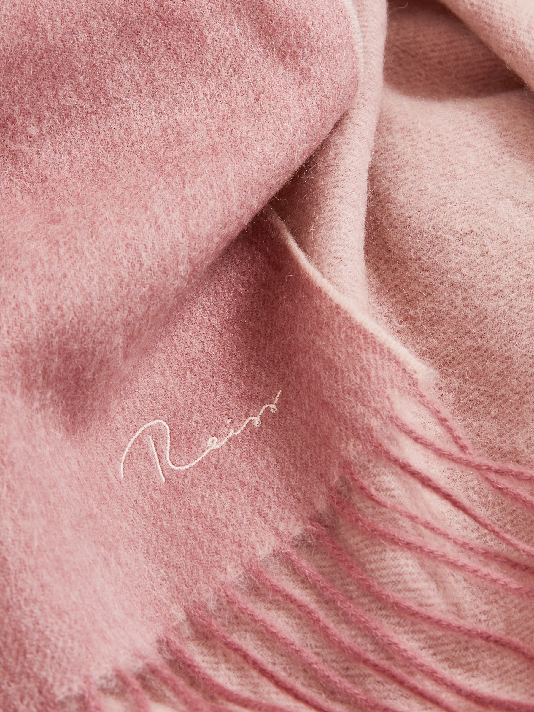 Wool-Cashmere Script-Logo Scarf in Blush