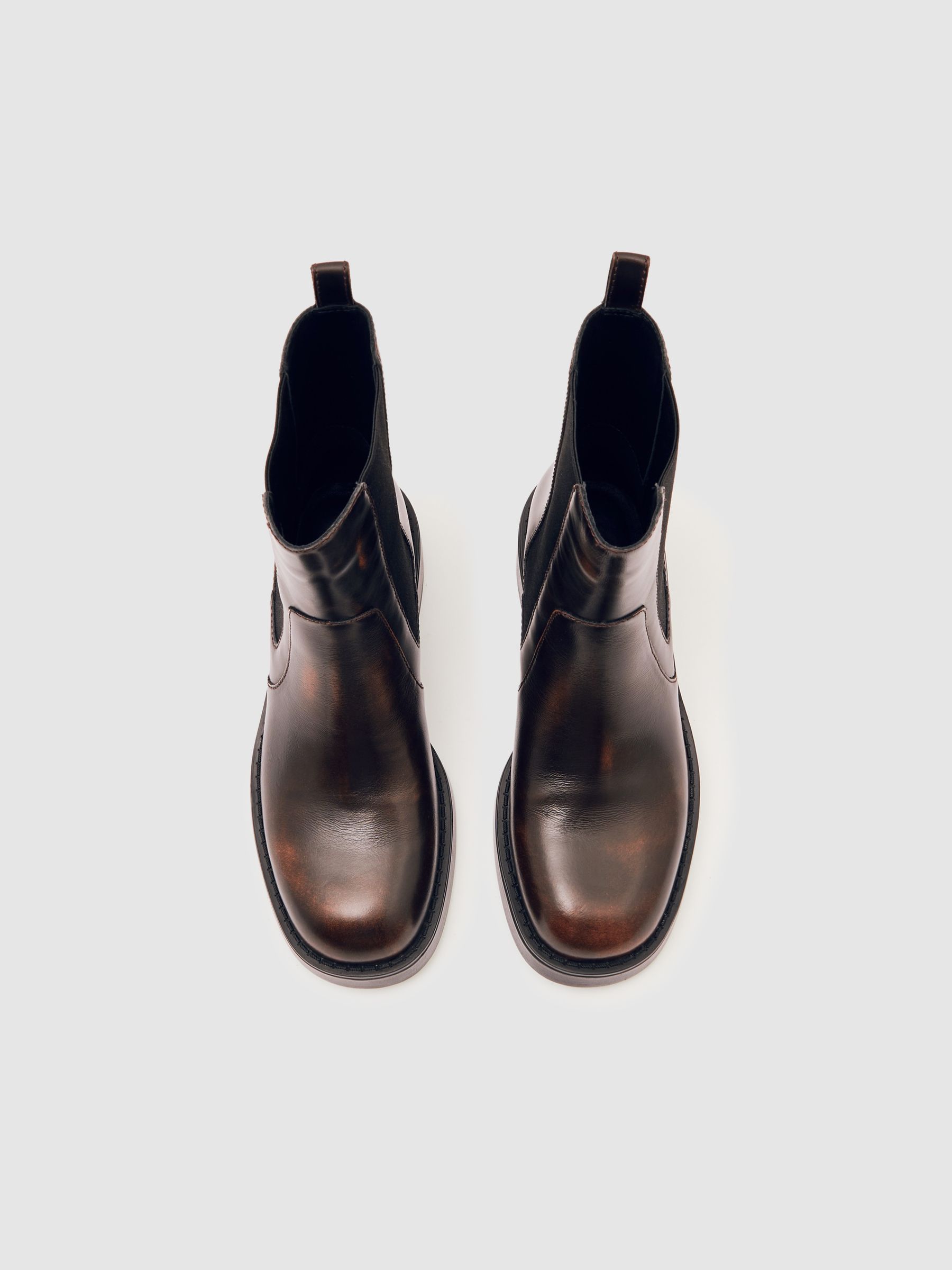 Leather Chelsea Boots in Brown