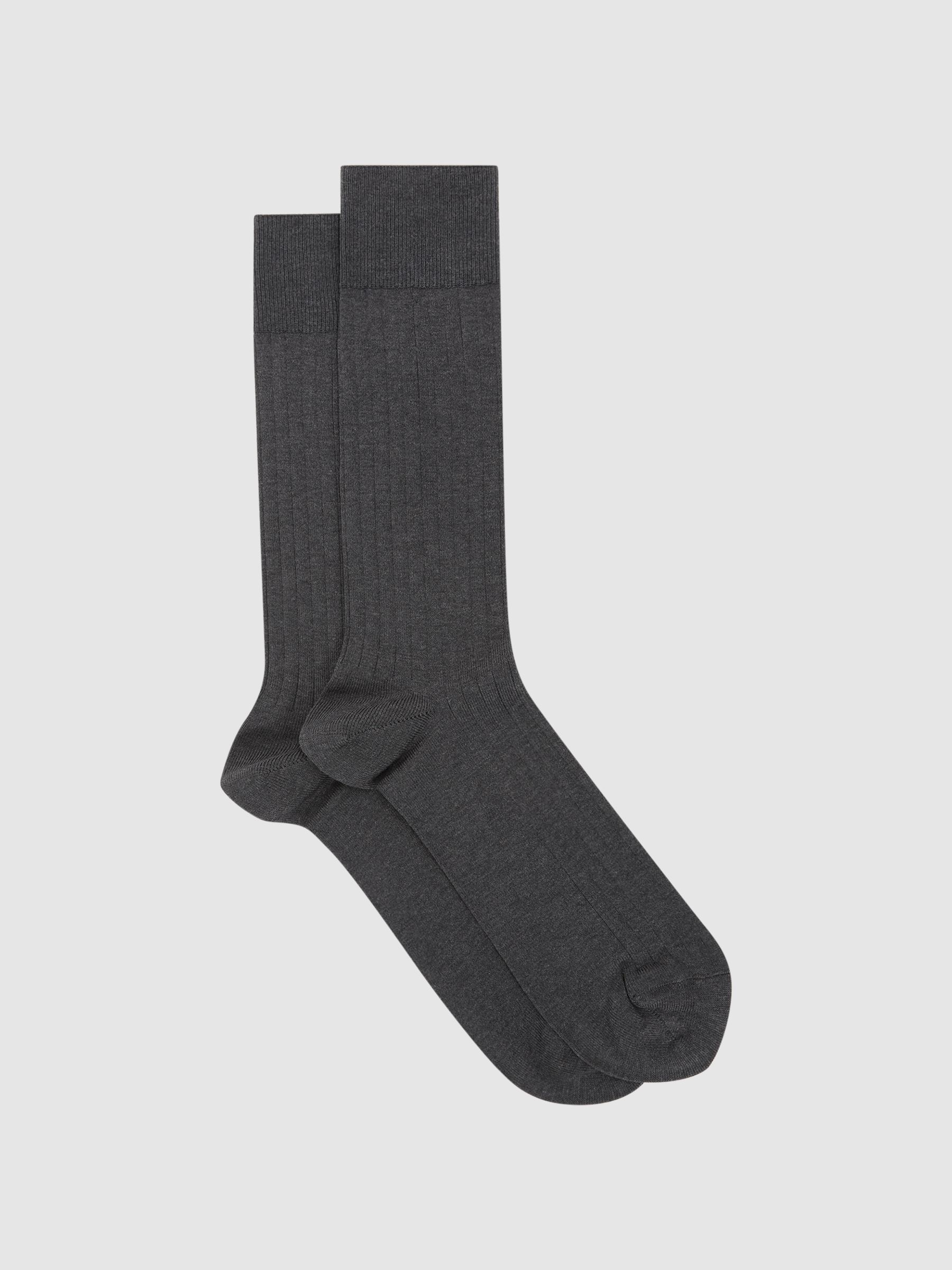 Ribbed Socks in Charcoal
