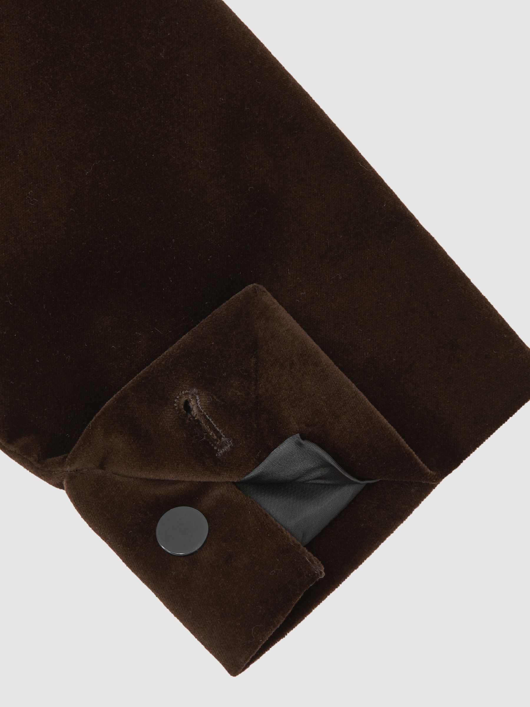 Double-Breasted Velvet Blazer Slim-Fit in Chocolate Brown