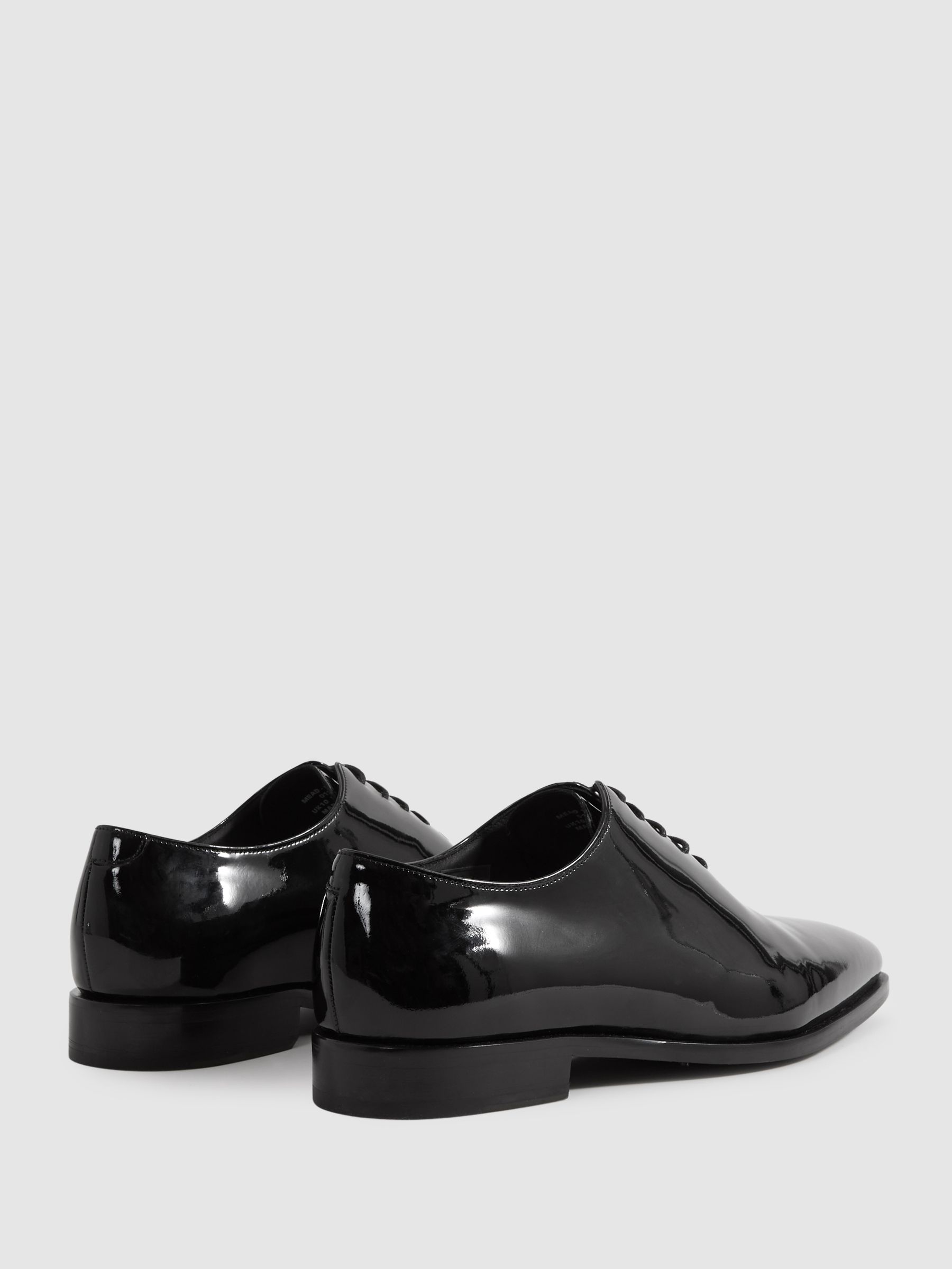 Patent Leather Lace-Up Shoes in Black