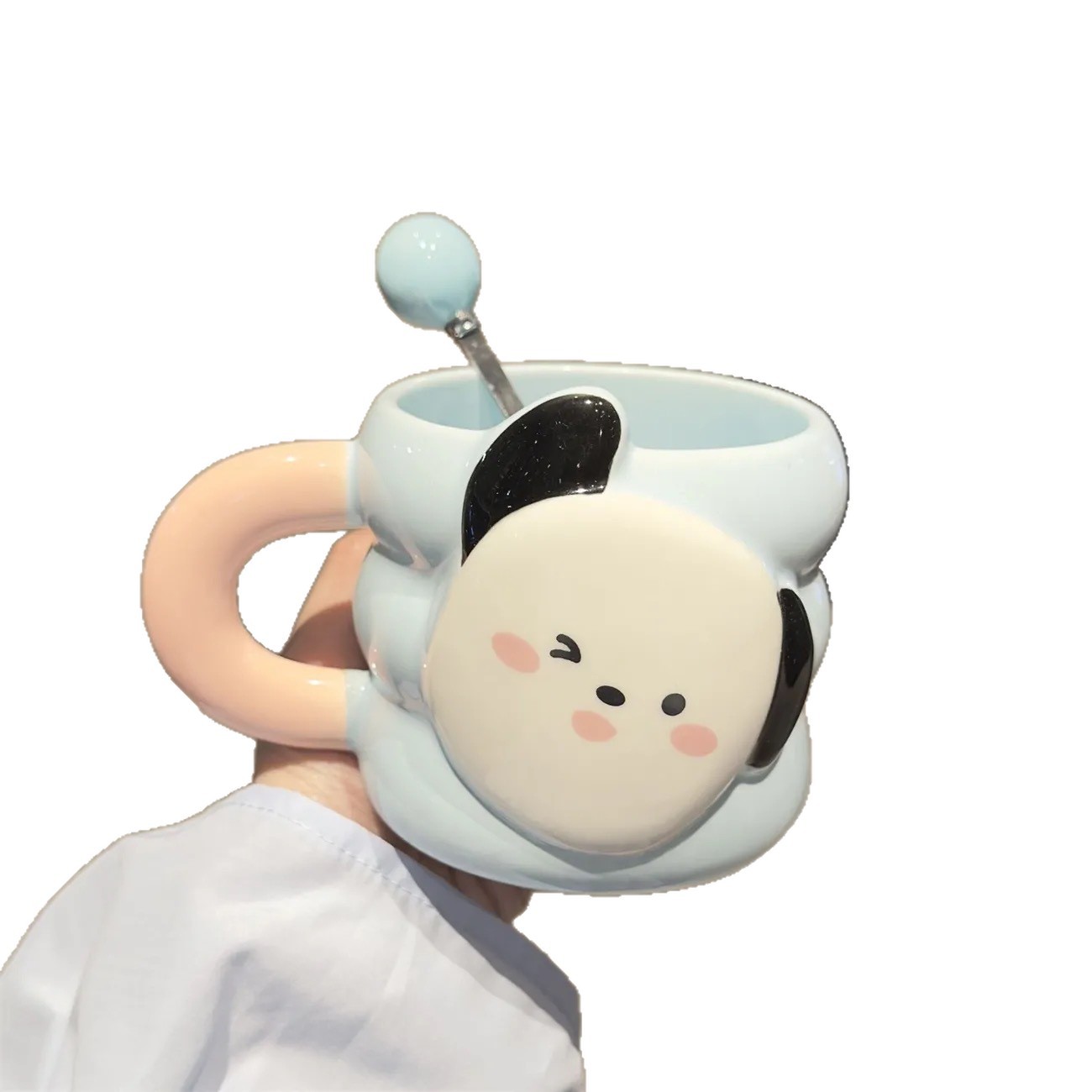 Dog Shaped Ceramic Mug with Spoon