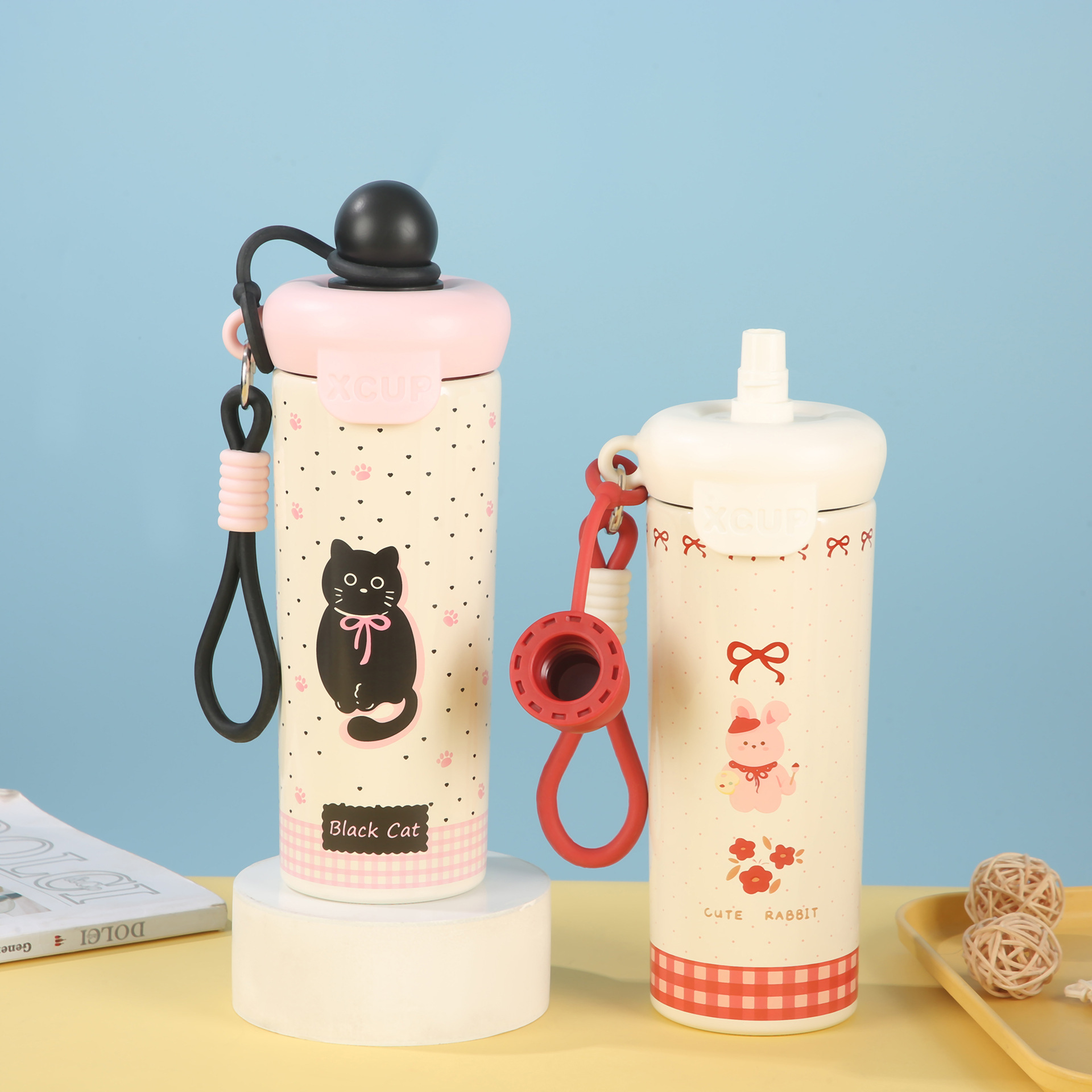 Striped Pattern Vacuum Insulated Water Bottle