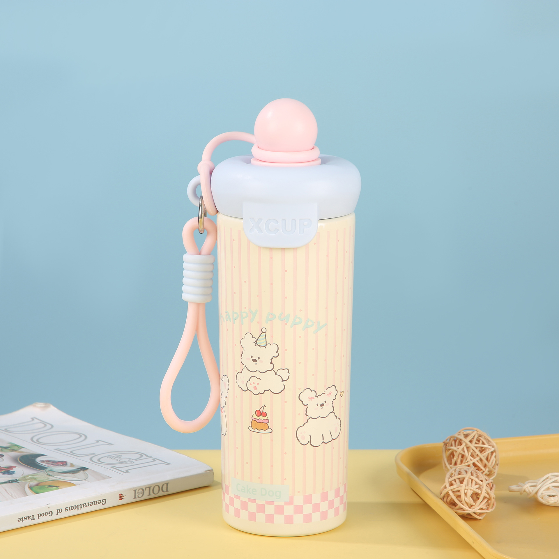 Striped Pattern Vacuum Insulated Water Bottle