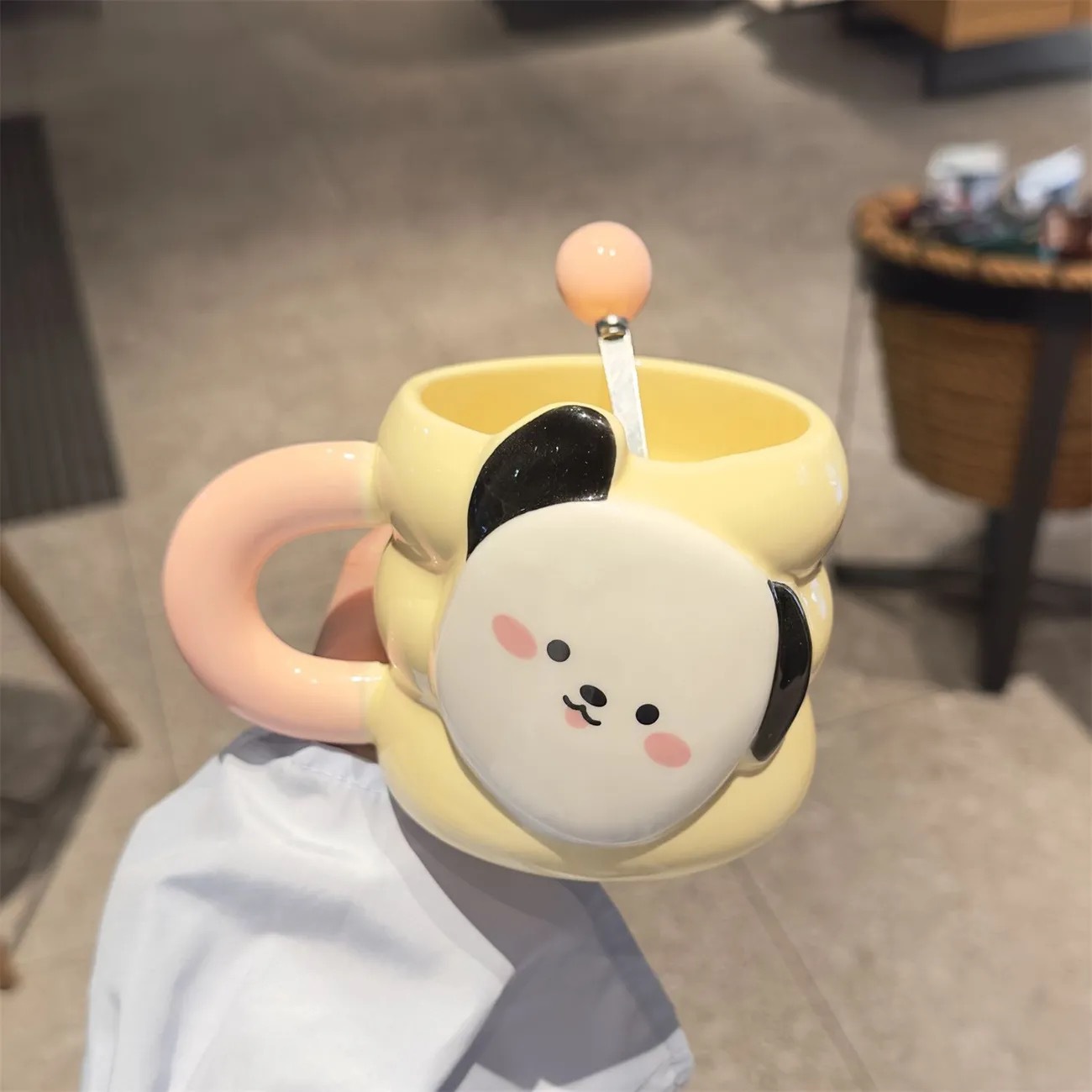 Dog Shaped Ceramic Mug with Spoon