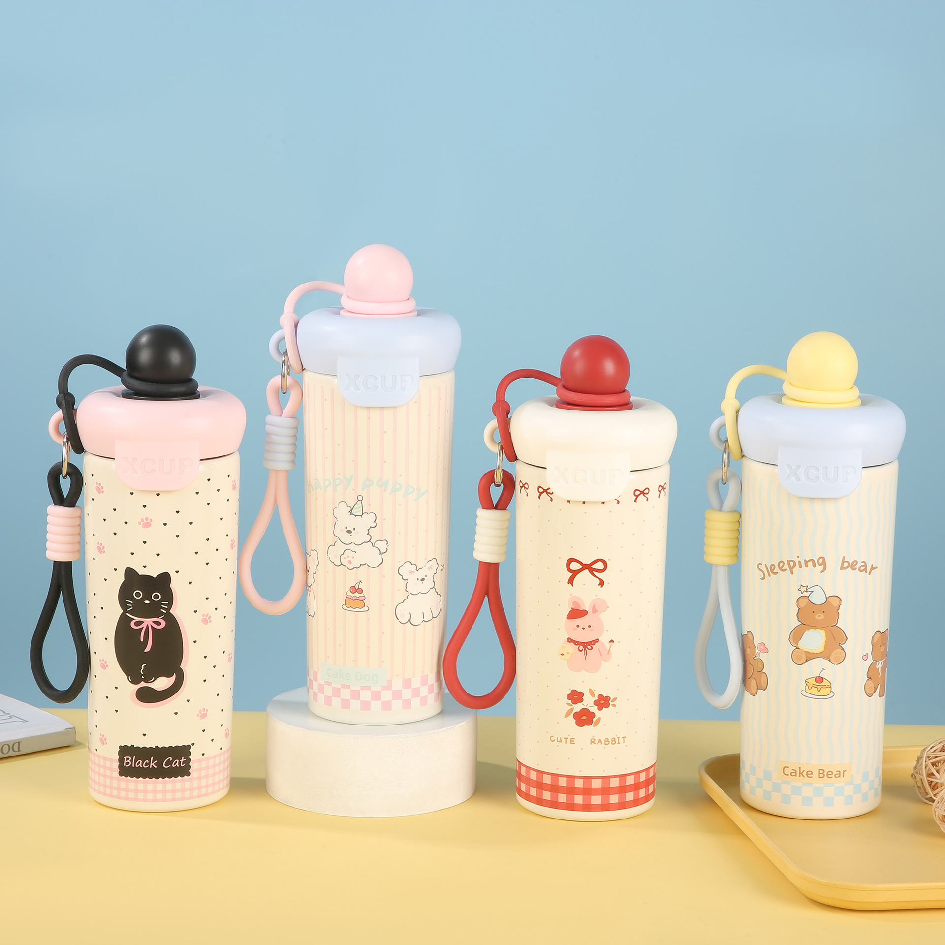 Striped Pattern Vacuum Insulated Water Bottle